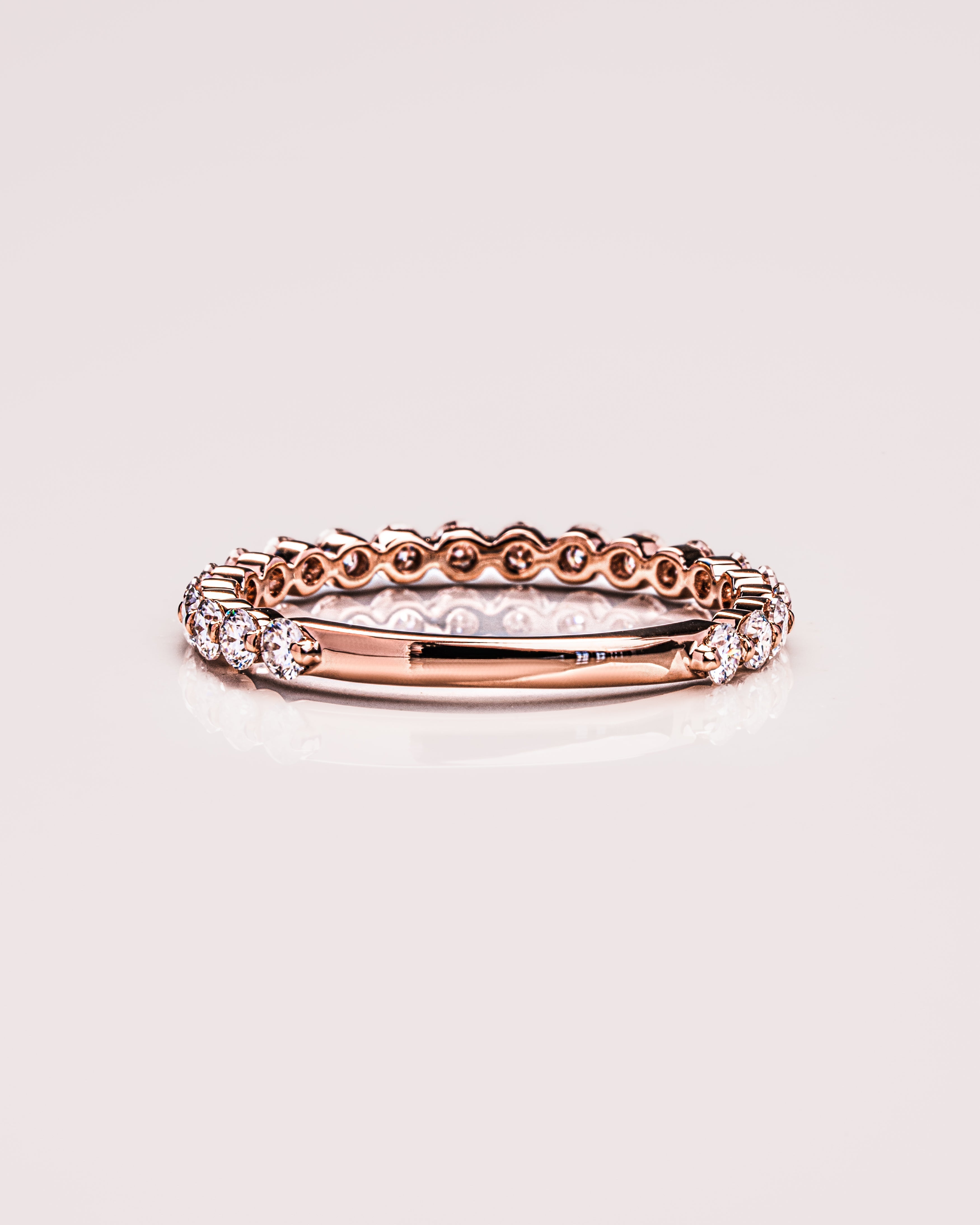 0.88 TCW Round CVD Diamond Half Eternity Wedding Band - Camila Brown
