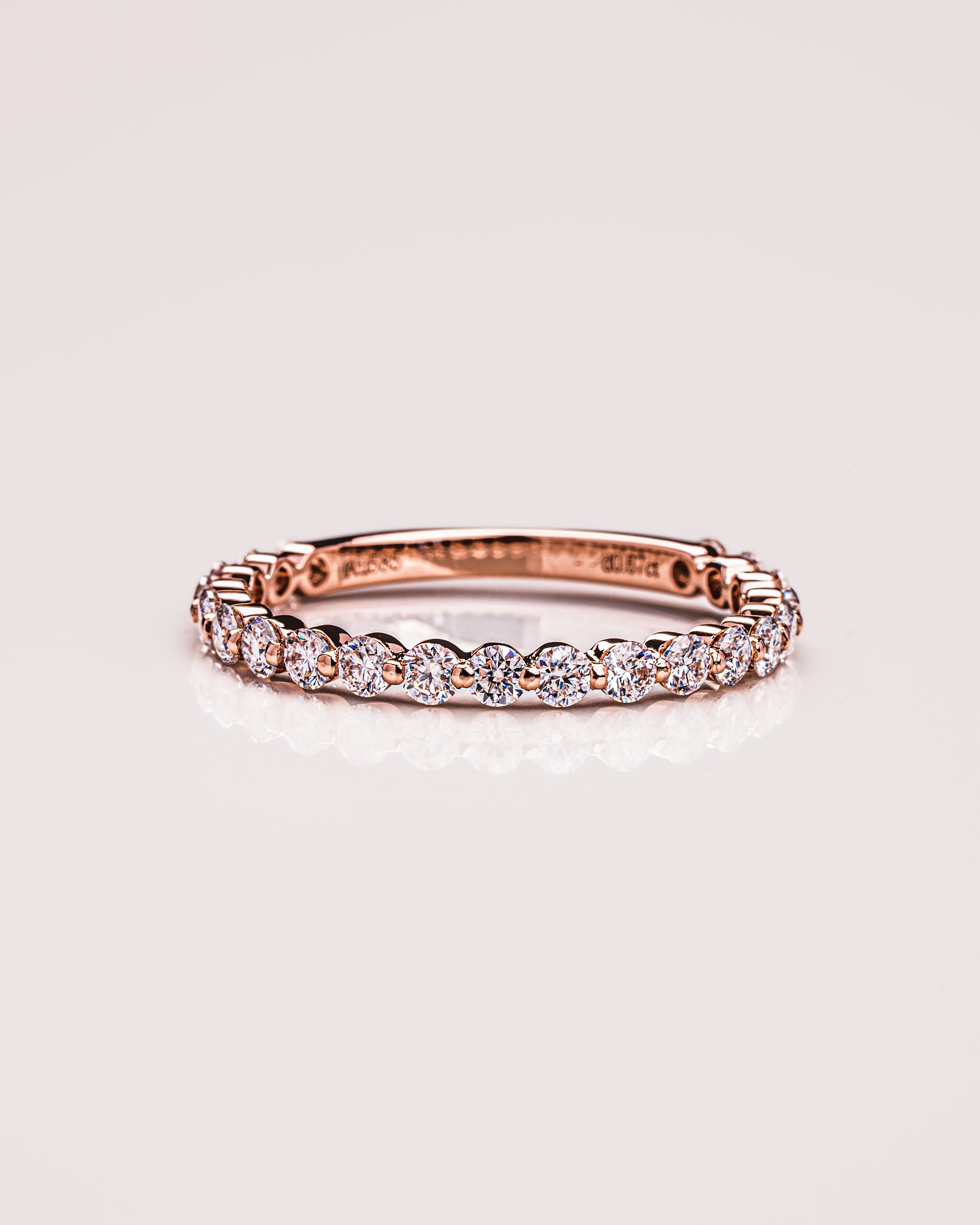 0.88 TCW Round CVD Diamond Half Eternity Wedding Band - Camila Brown