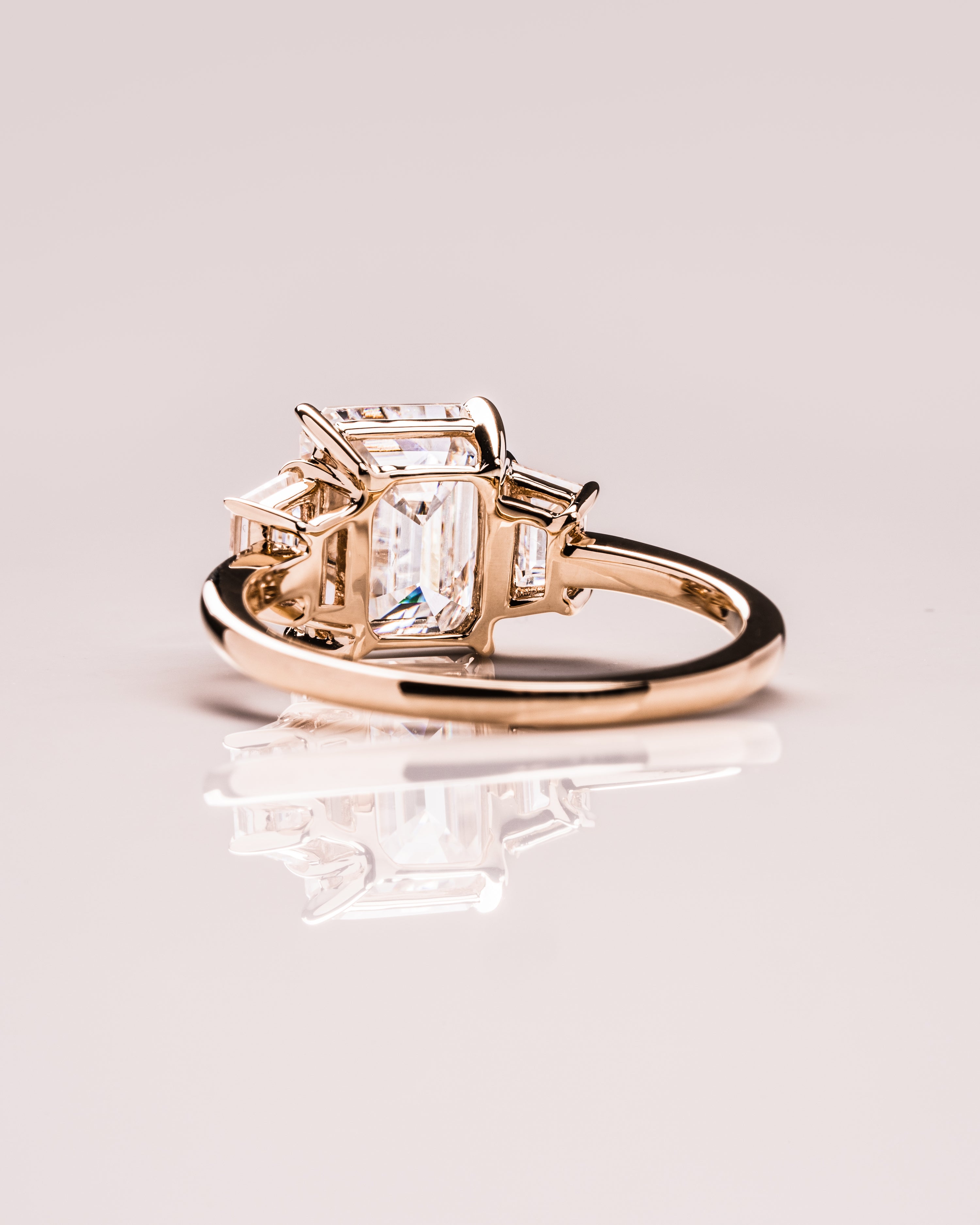 1.42-3.42 CT Emerald E/VS1 CVD Diamond Three Stones Engagement Ring - Camila Brown