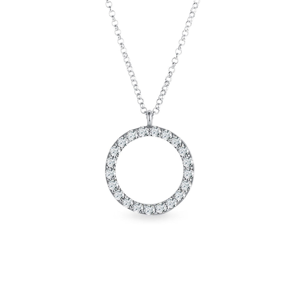 0.30 TCW Round Moissanite Diamond Circle Pendent Necklace - Camila Brown