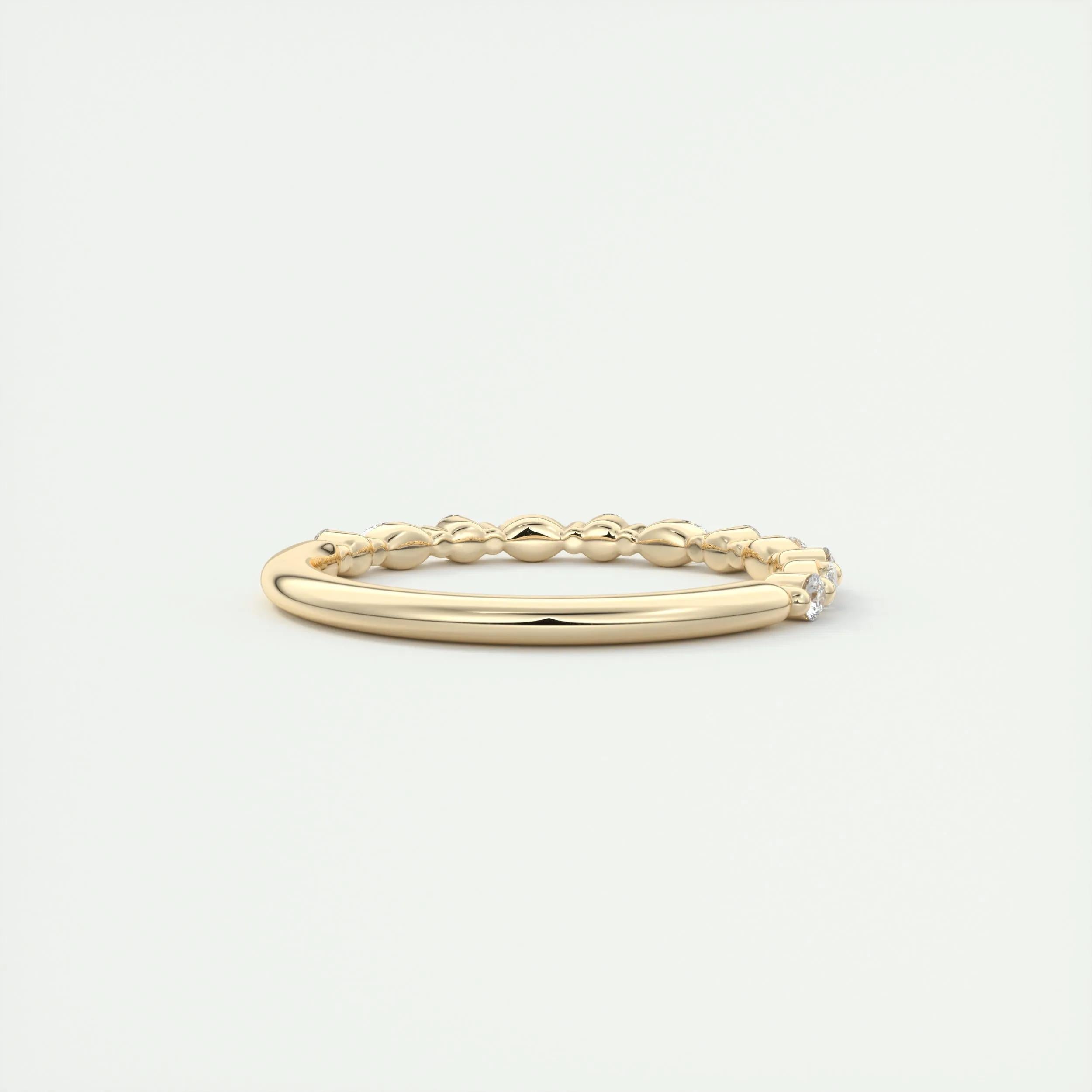 0.32 TCW Marquise & Round CVD Diamond Bubble Prongs Wedding Band - Camila Brown