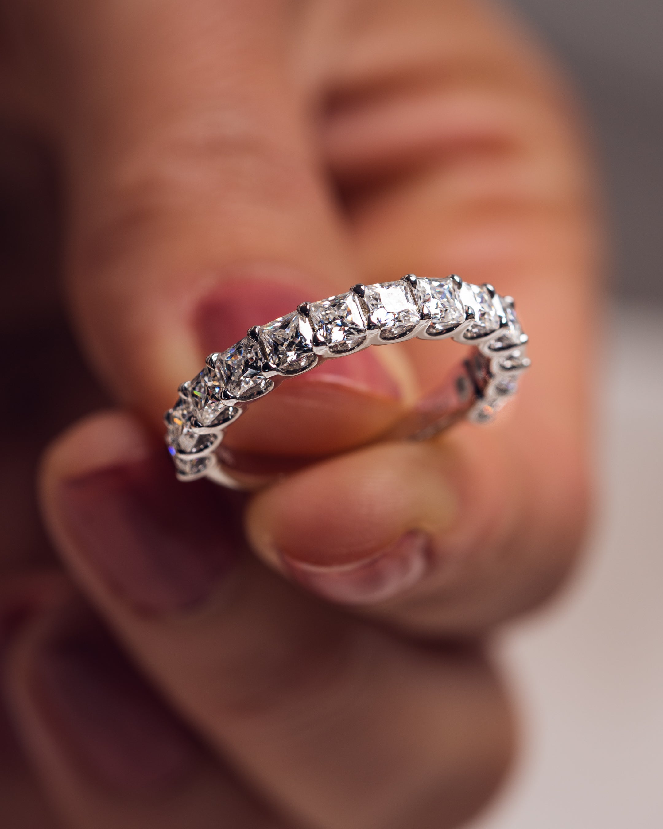 2.80 TCW Princess CVD Diamond Half Eternity Wedding Band - Camila Brown