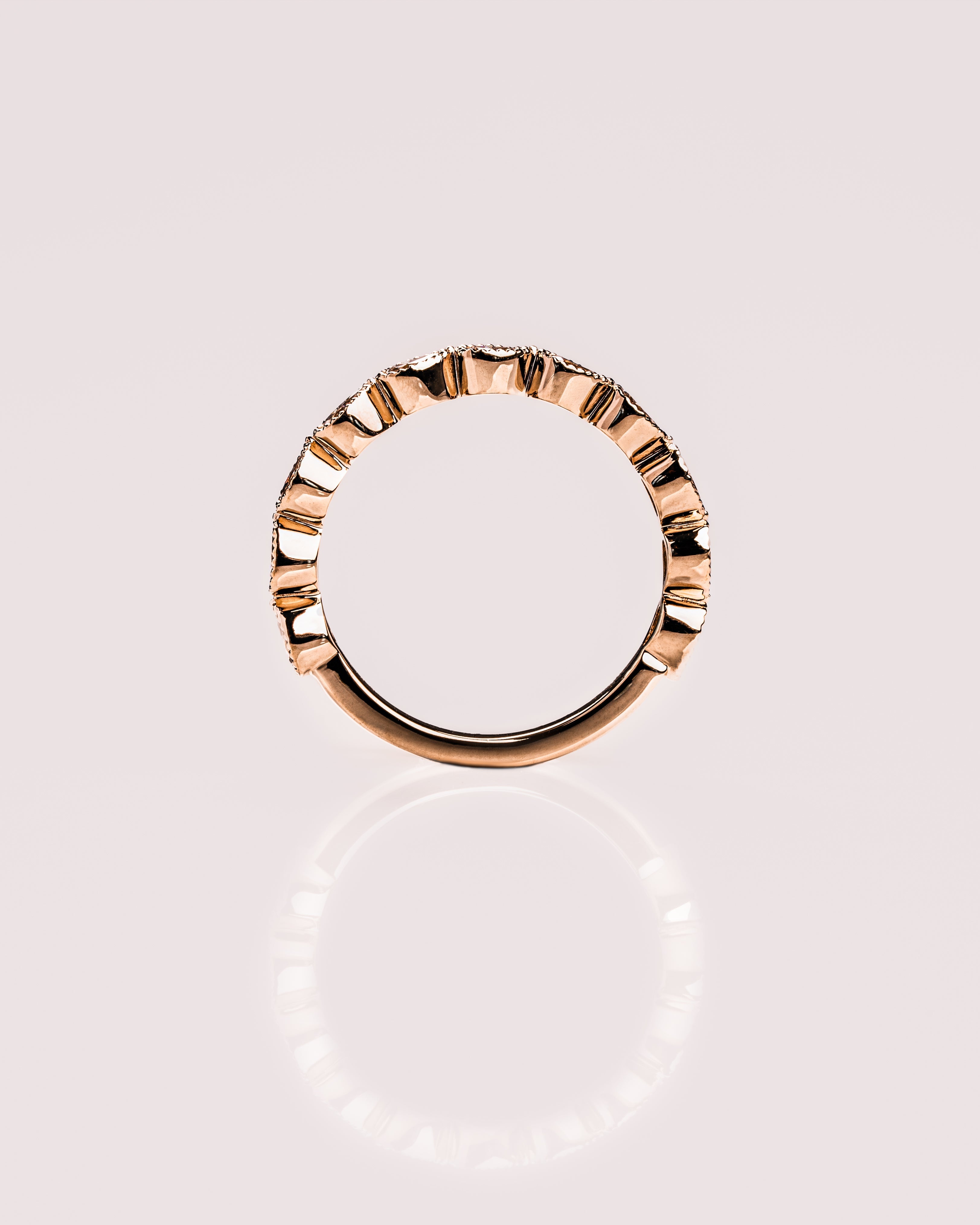 0.80 TCW Pear CVD Diamond Milgrain Style Wedding Band - Camila Brown