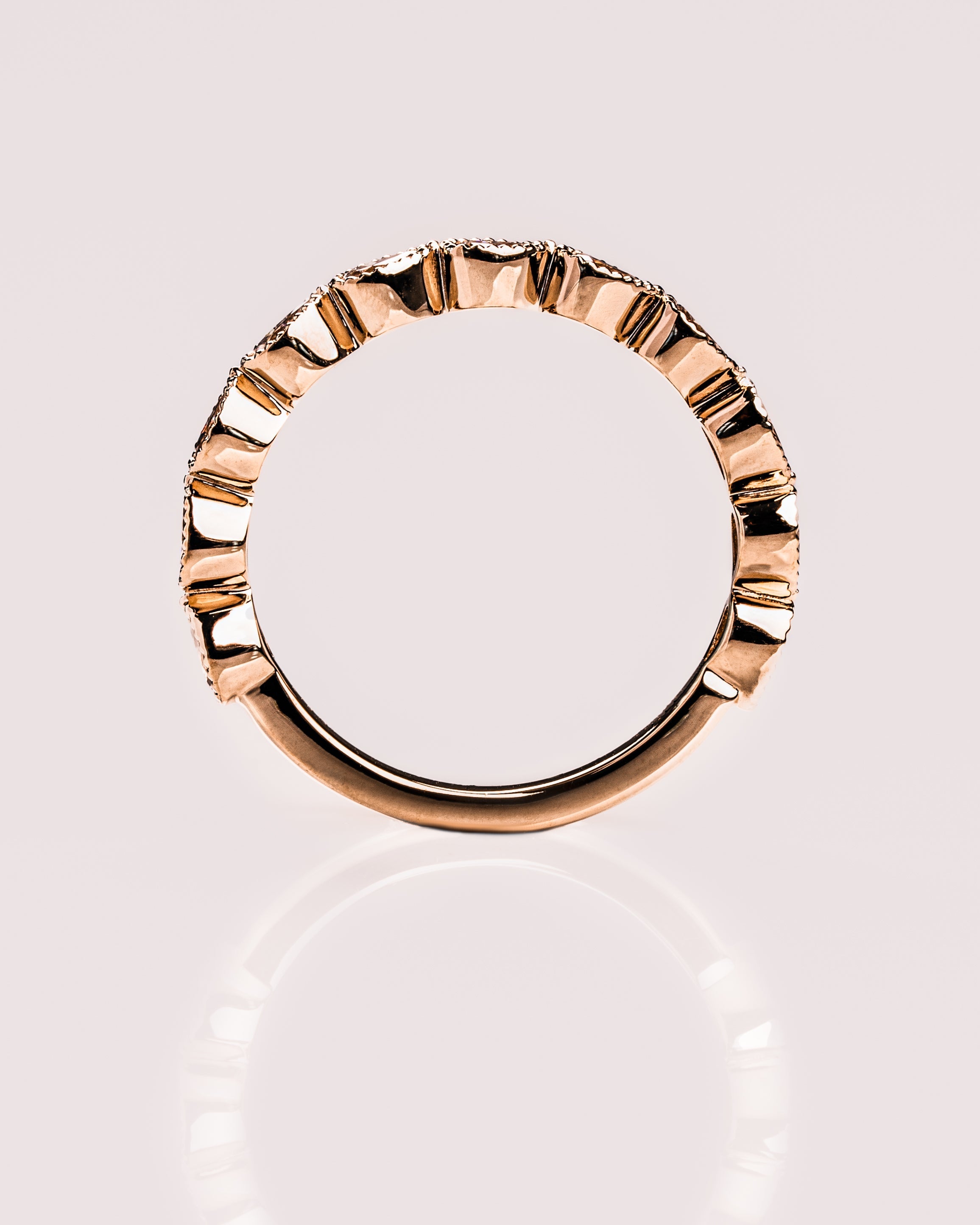 0.80 TCW Pear CVD Diamond Milgrain Style Wedding Band - Camila Brown