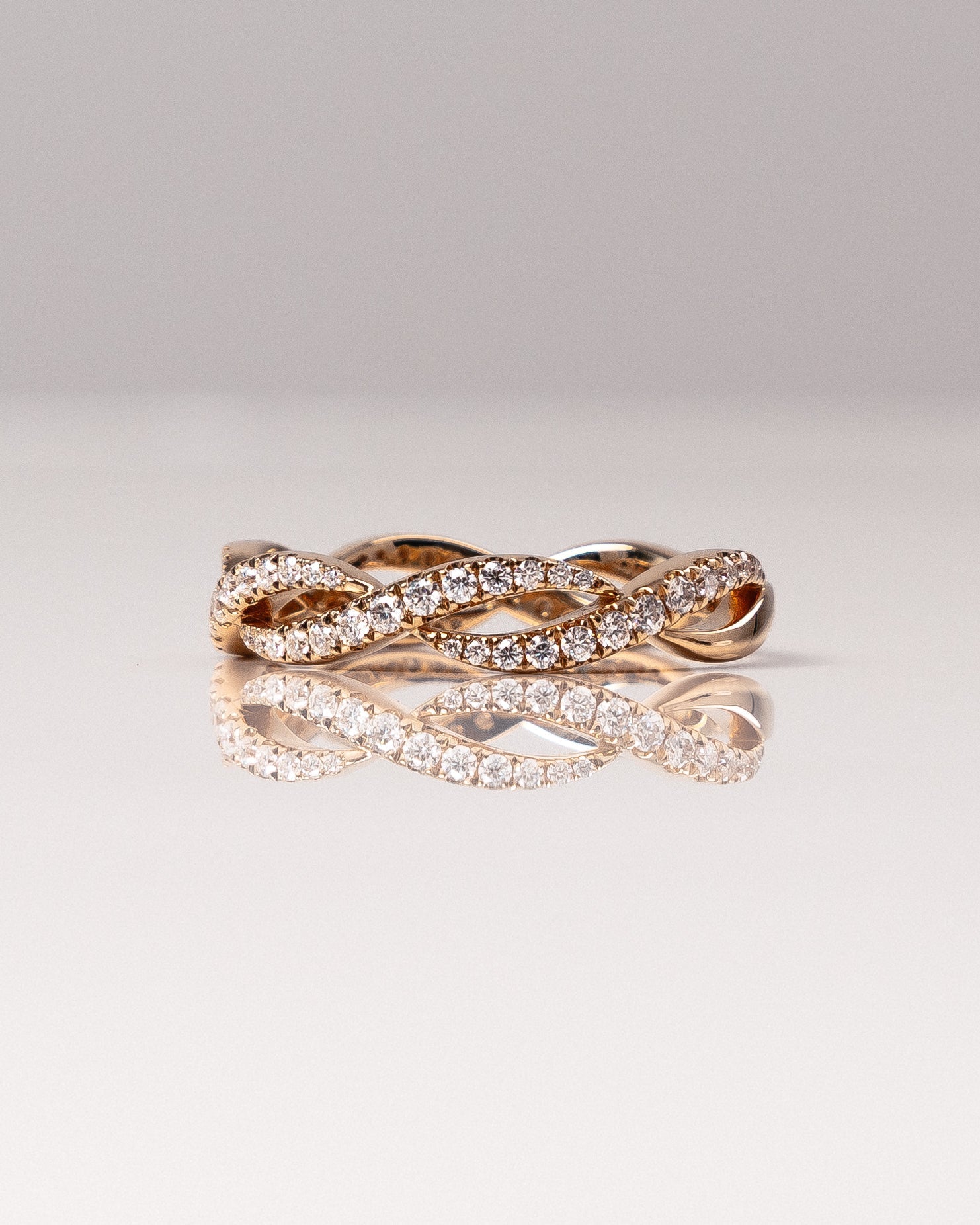 0.54 TCW Round CVD Diamond Twisted Wedding Band - Camila Brown