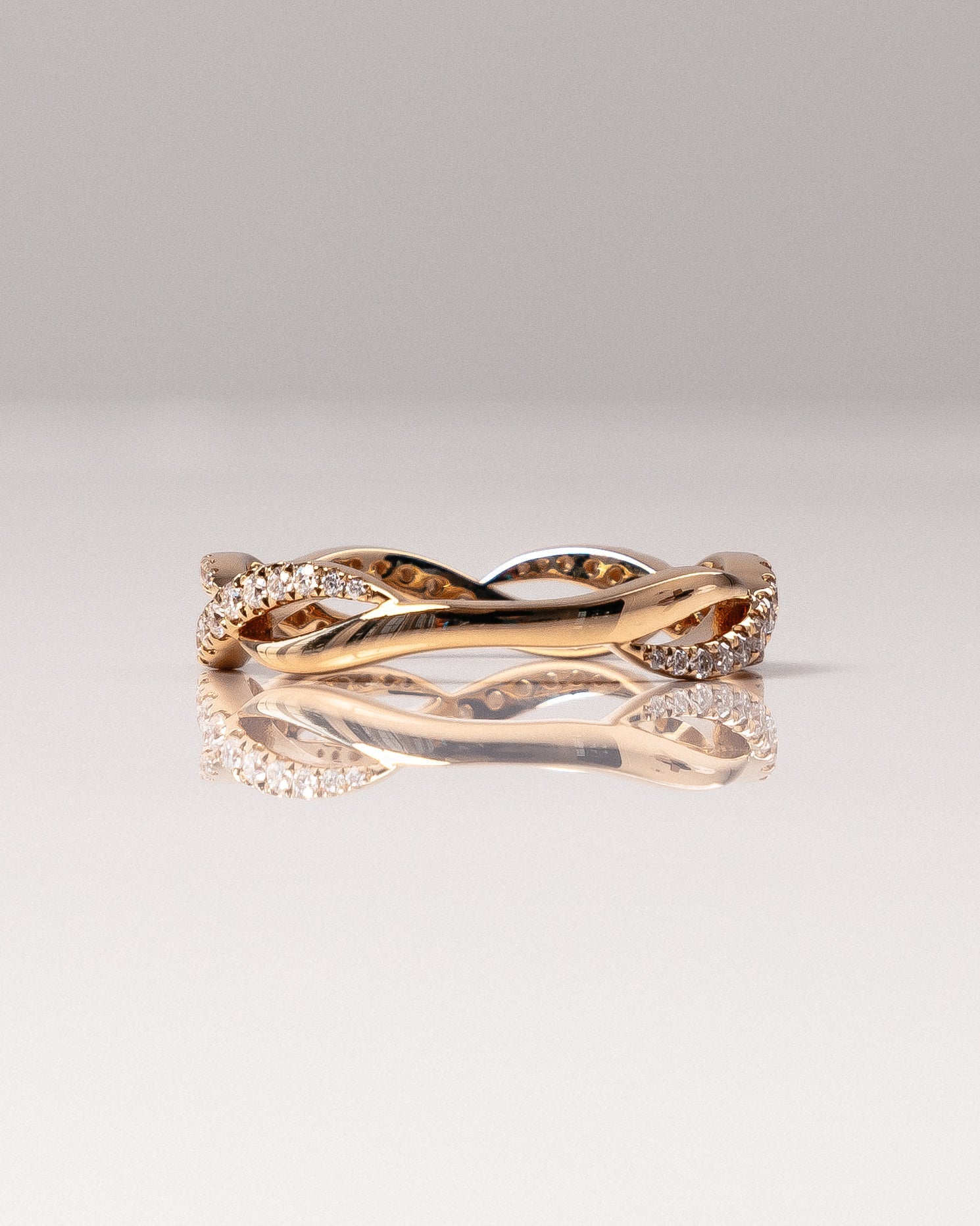 0.54 TCW Round CVD Diamond Twisted Wedding Band - Camila Brown
