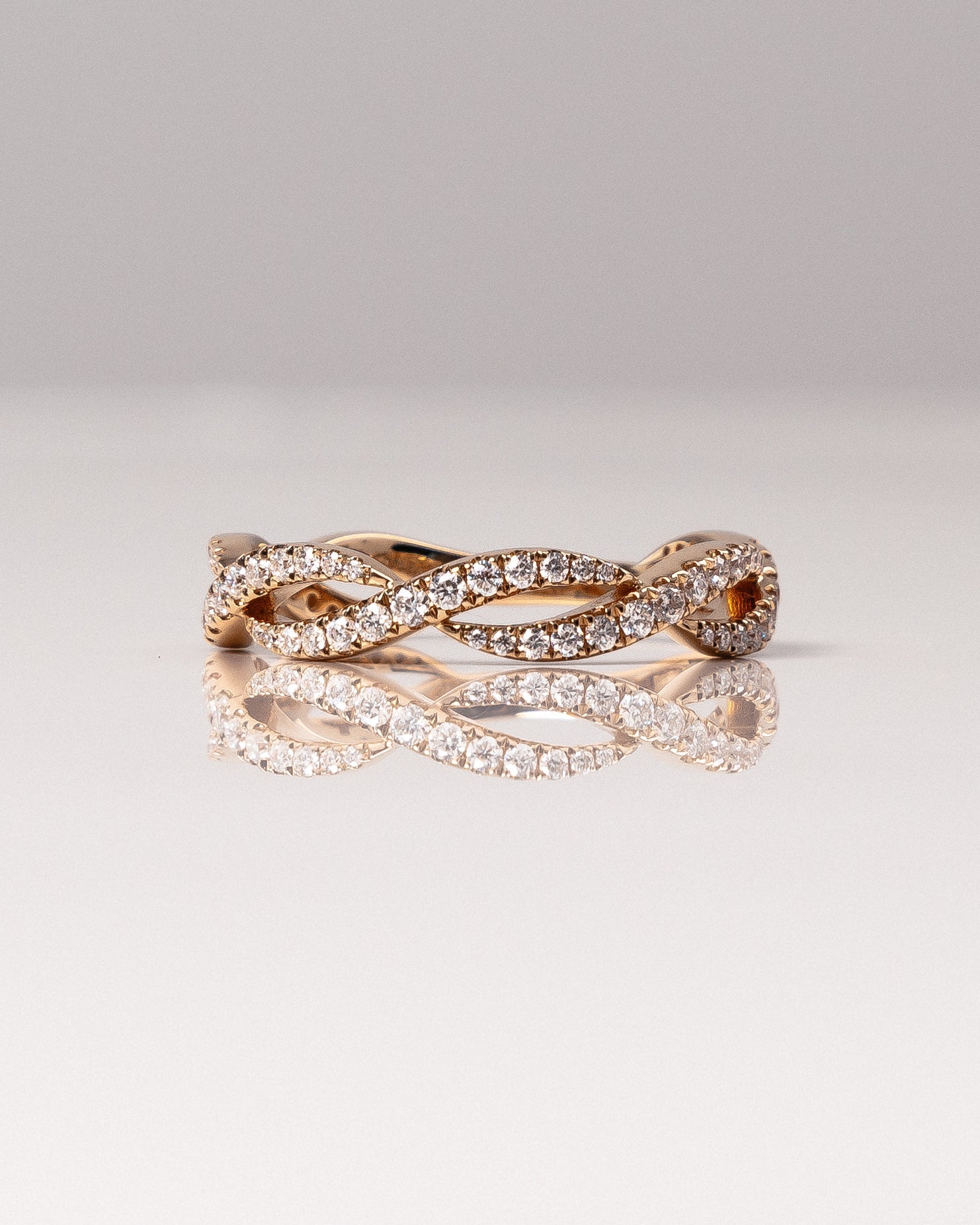 0.54 TCW Round CVD Diamond Twisted Wedding Band - Camila Brown