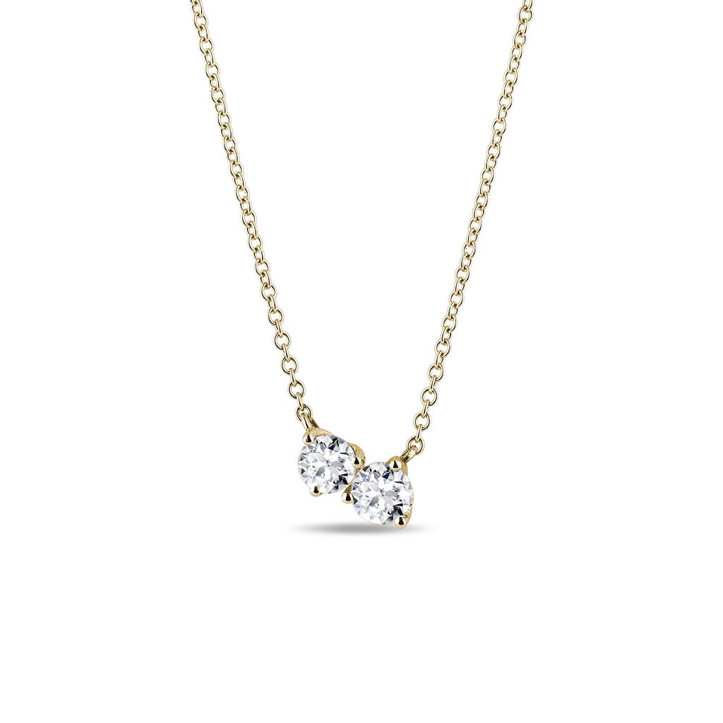 0.35 TCW Round Moissanite Diamond Two Stones Pendent Necklace - Camila Brown