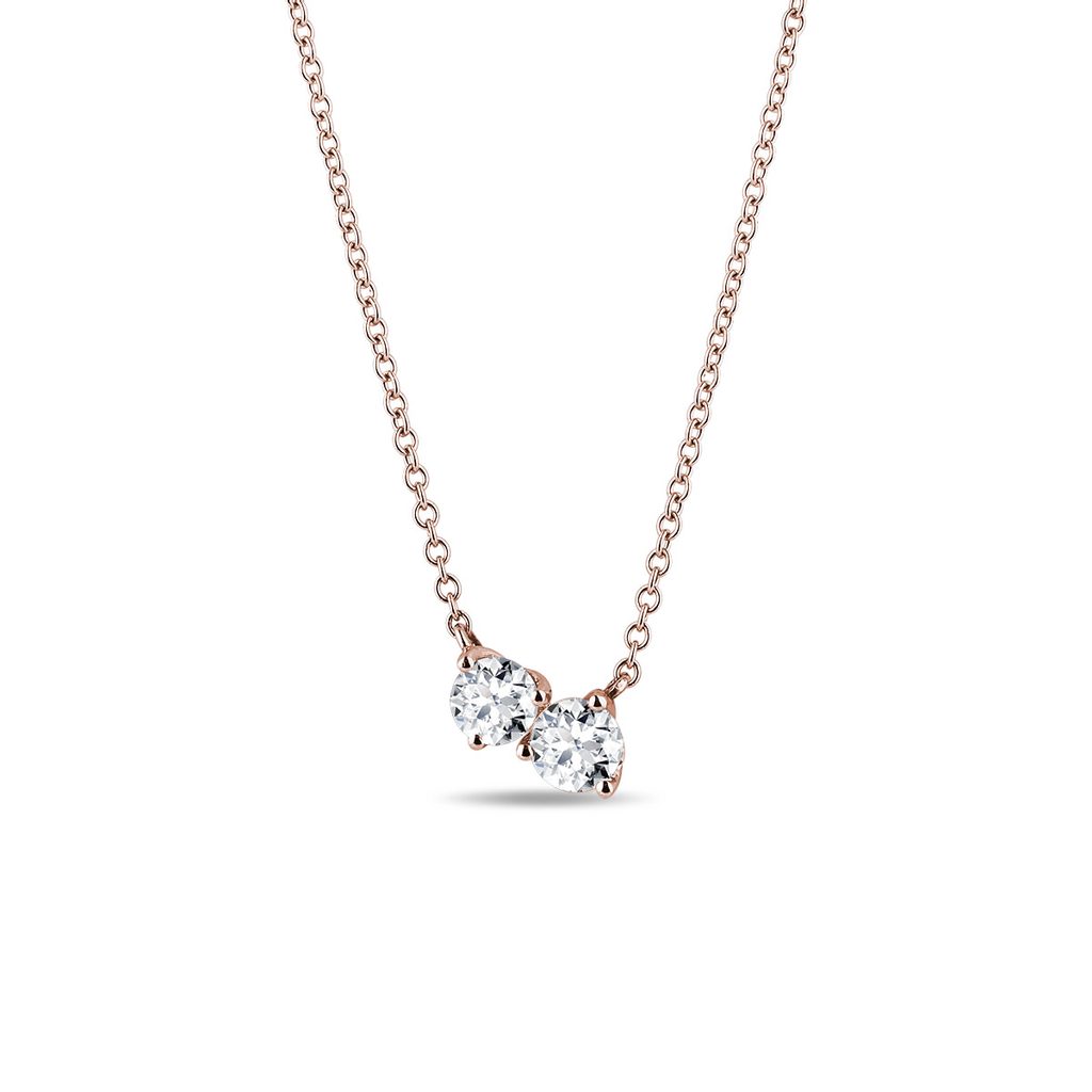 0.35 TCW Round Moissanite Diamond Two Stones Pendent Necklace - Camila Brown