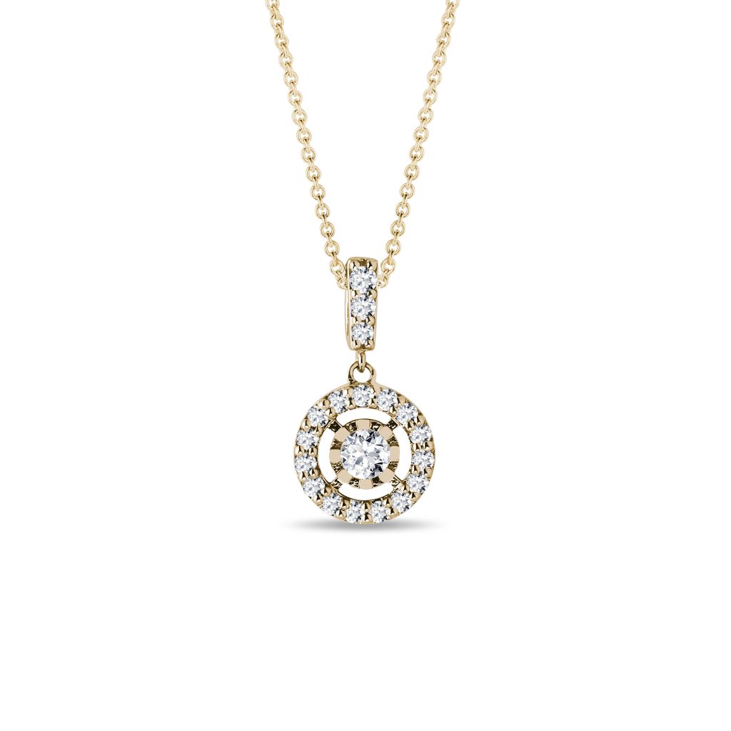 0.34 TCW Round Moissanite Diamond Halo Pendent Necklace - Camila Brown