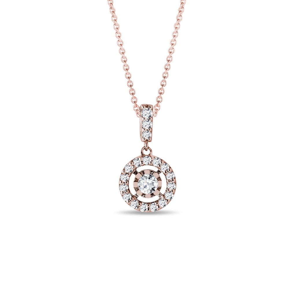 0.34 TCW Round Moissanite Diamond Halo Pendent Necklace - Camila Brown