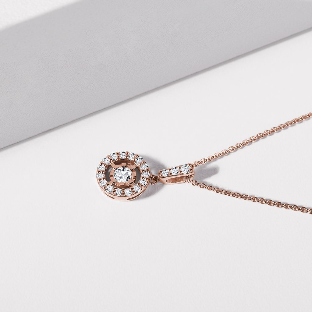 0.34 TCW Round Moissanite Diamond Halo Pendent Necklace - Camila Brown