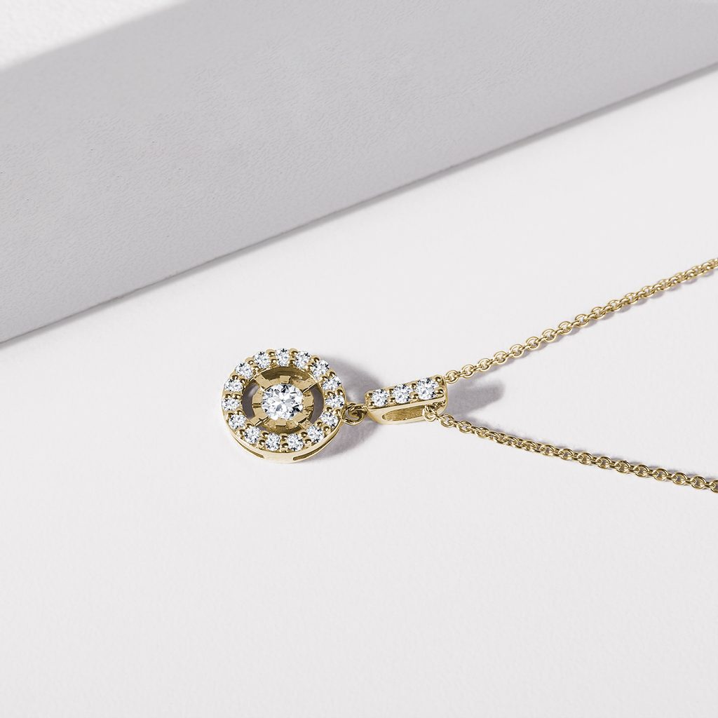 0.34 TCW Round Moissanite Diamond Halo Pendent Necklace - Camila Brown