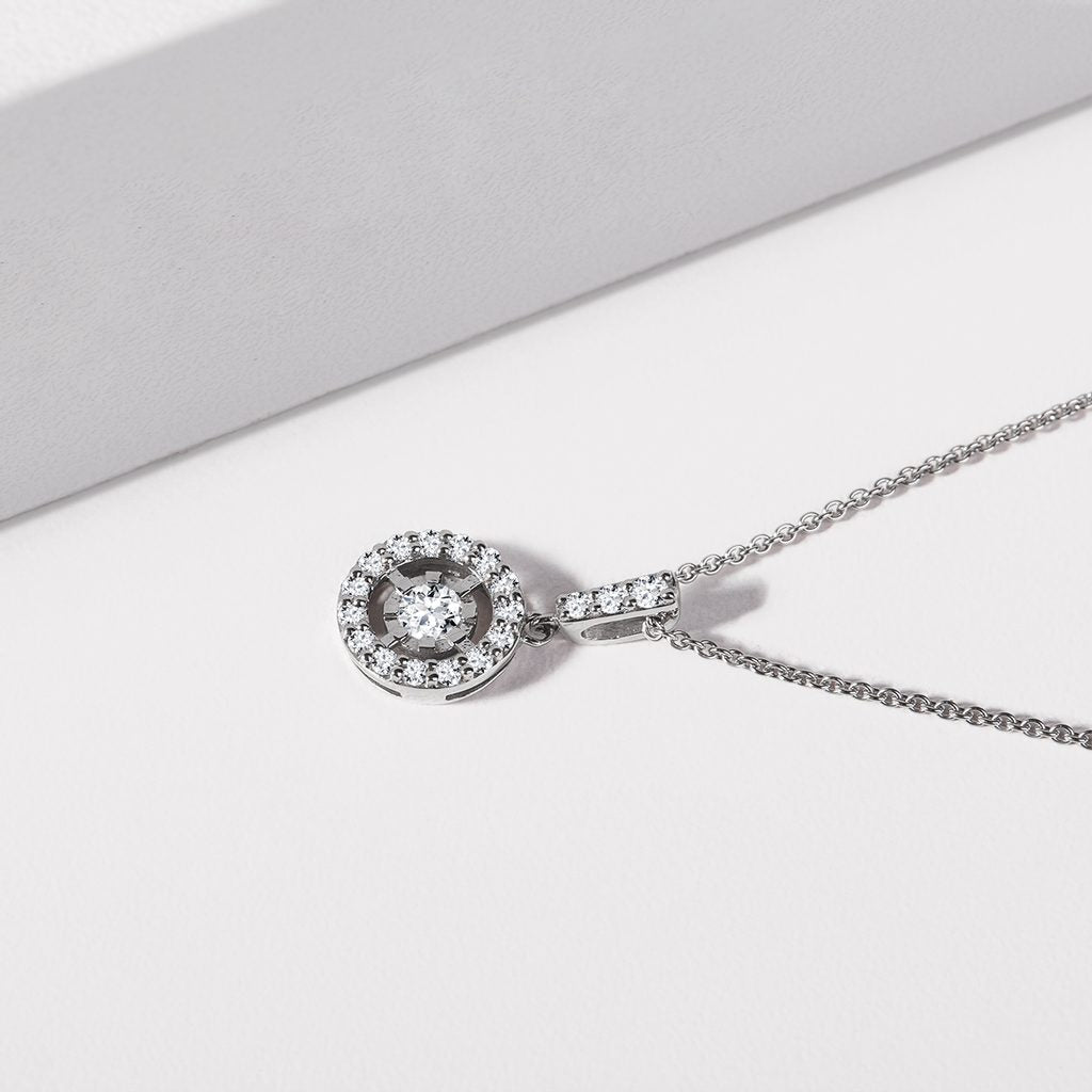 0.34 TCW Round Moissanite Diamond Halo Pendent Necklace - Camila Brown