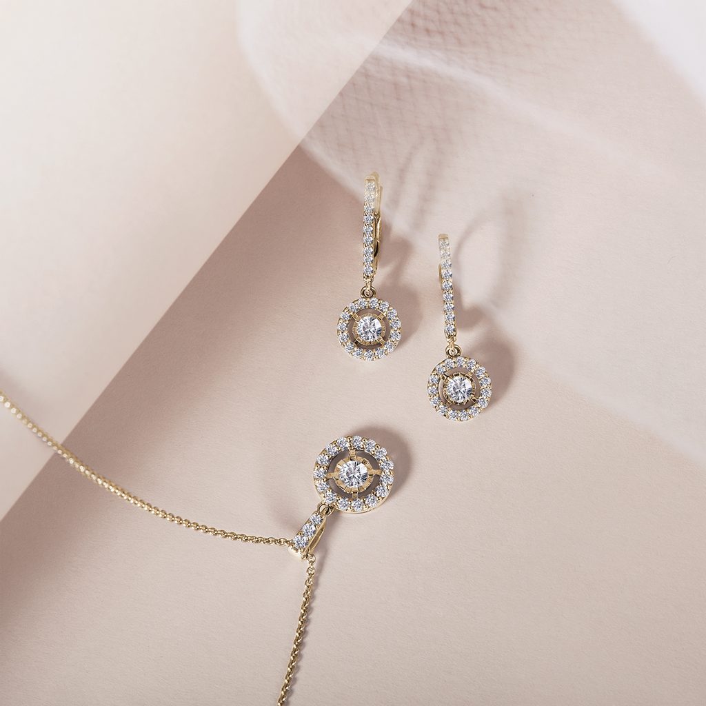 0.34 TCW Round Moissanite Diamond Halo Pendent Necklace - Camila Brown