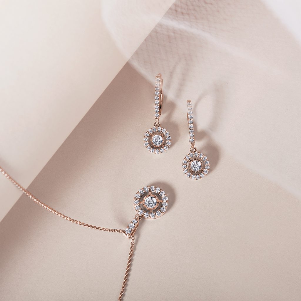 0.34 TCW Round Moissanite Diamond Halo Pendent Necklace - Camila Brown