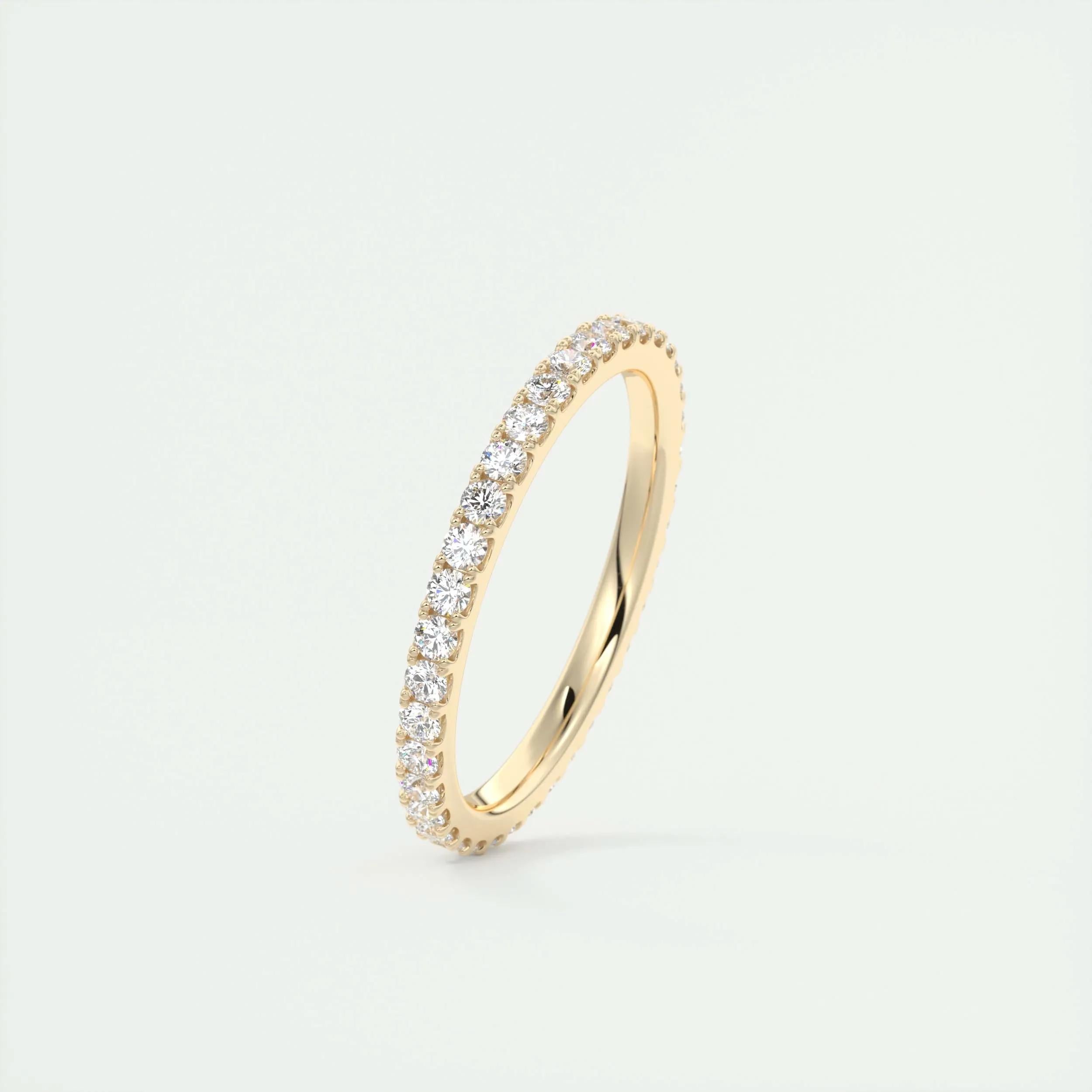 0.74 TCW Round CVD Diamond Full Eternity Wedding Band - Camila Brown