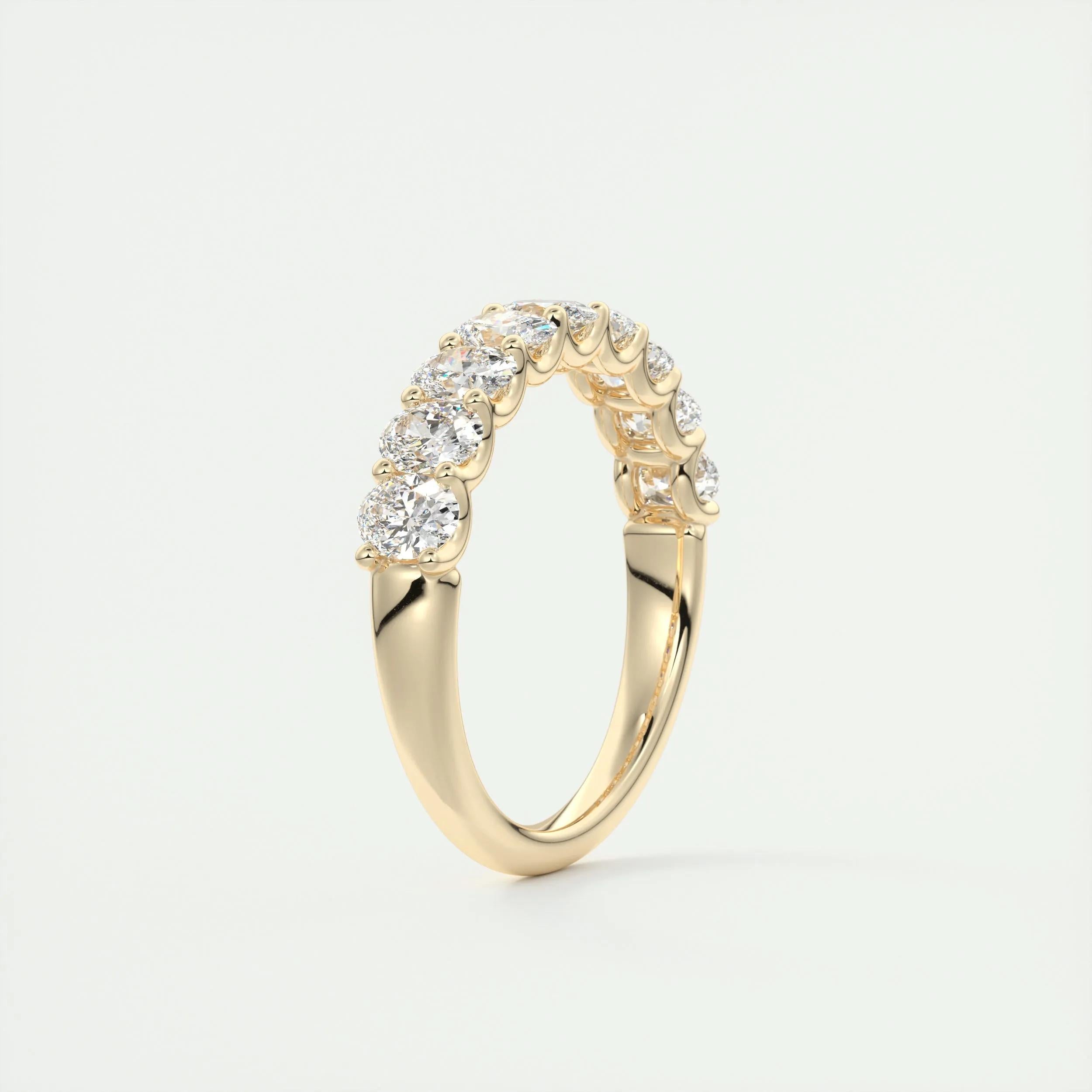 1.35 TCW Oval CVD Diamond Half Eternity Wedding Band - Camila Brown