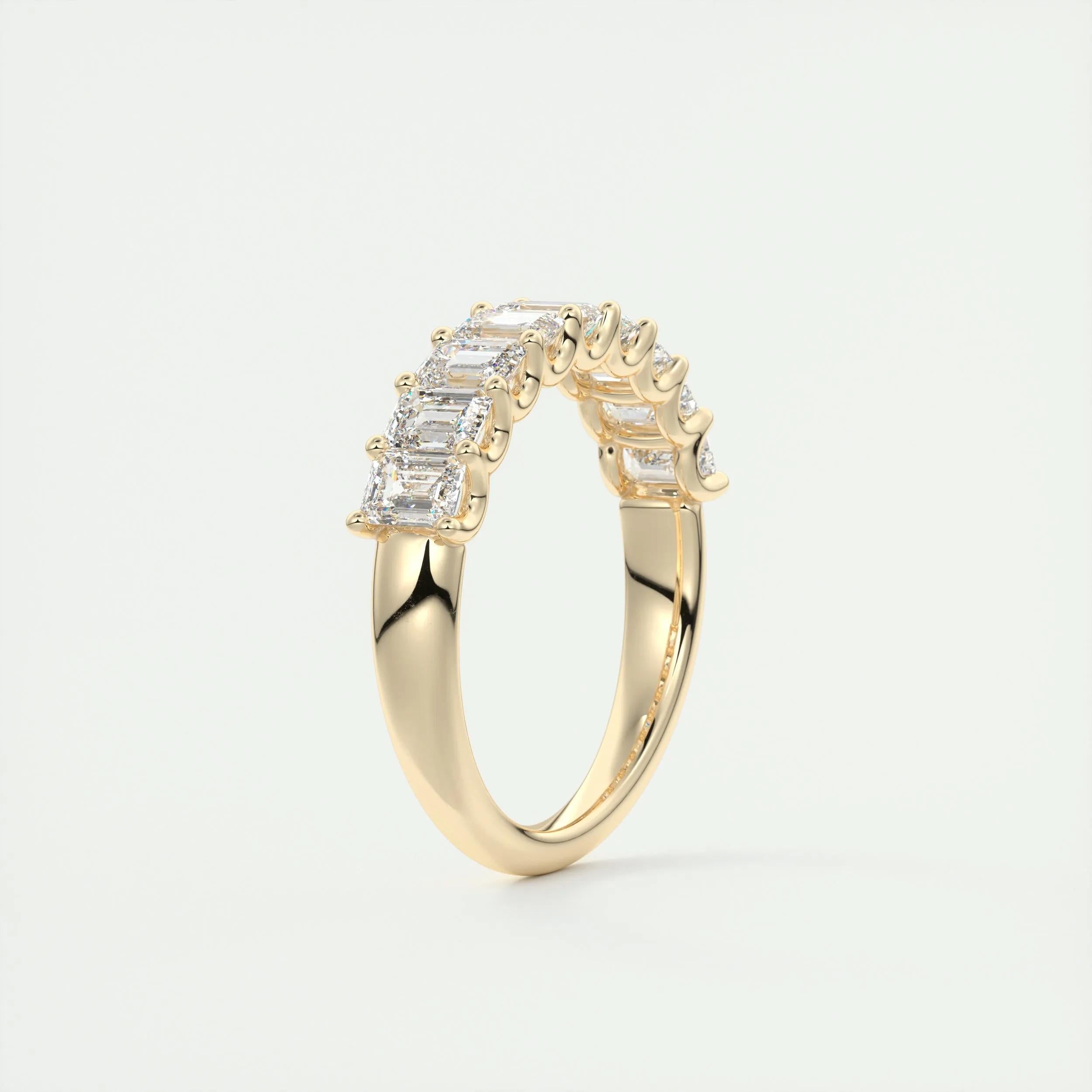 1.80 TCW Emerald CVD Diamond Half Eternity Wedding Band - Camila Brown