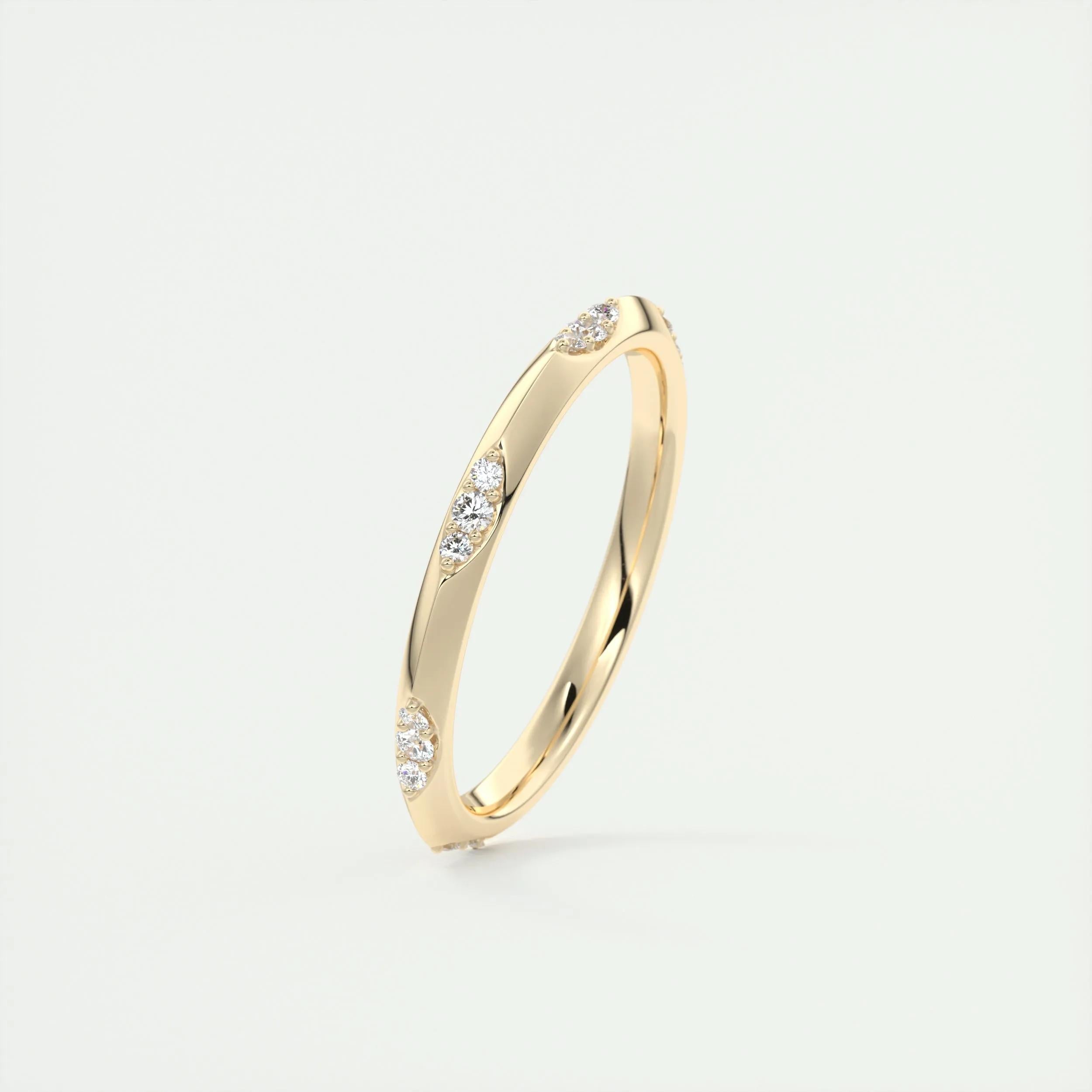0.09 TCW Round CVD Diamond Flush Setting Wedding Band - Camila Brown