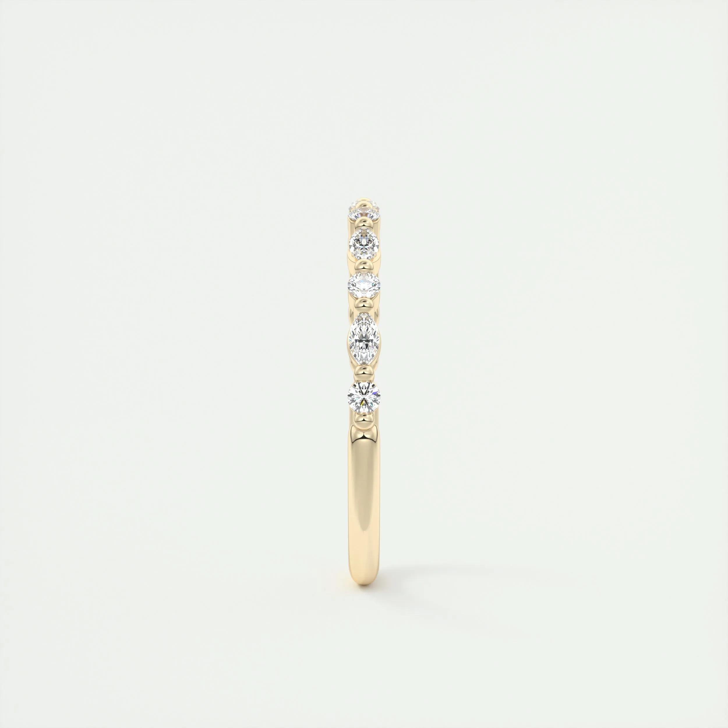0.32 TCW Marquise & Round CVD Diamond Bubble Prongs Wedding Band - Camila Brown