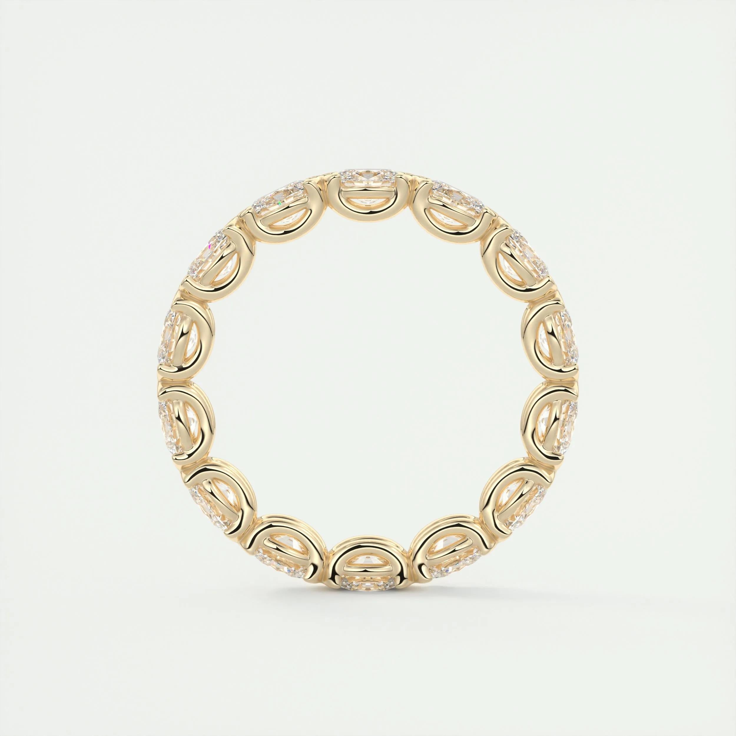 2.25 TCW Oval CVD Diamond Half Bezel Wedding Band - Camila Brown