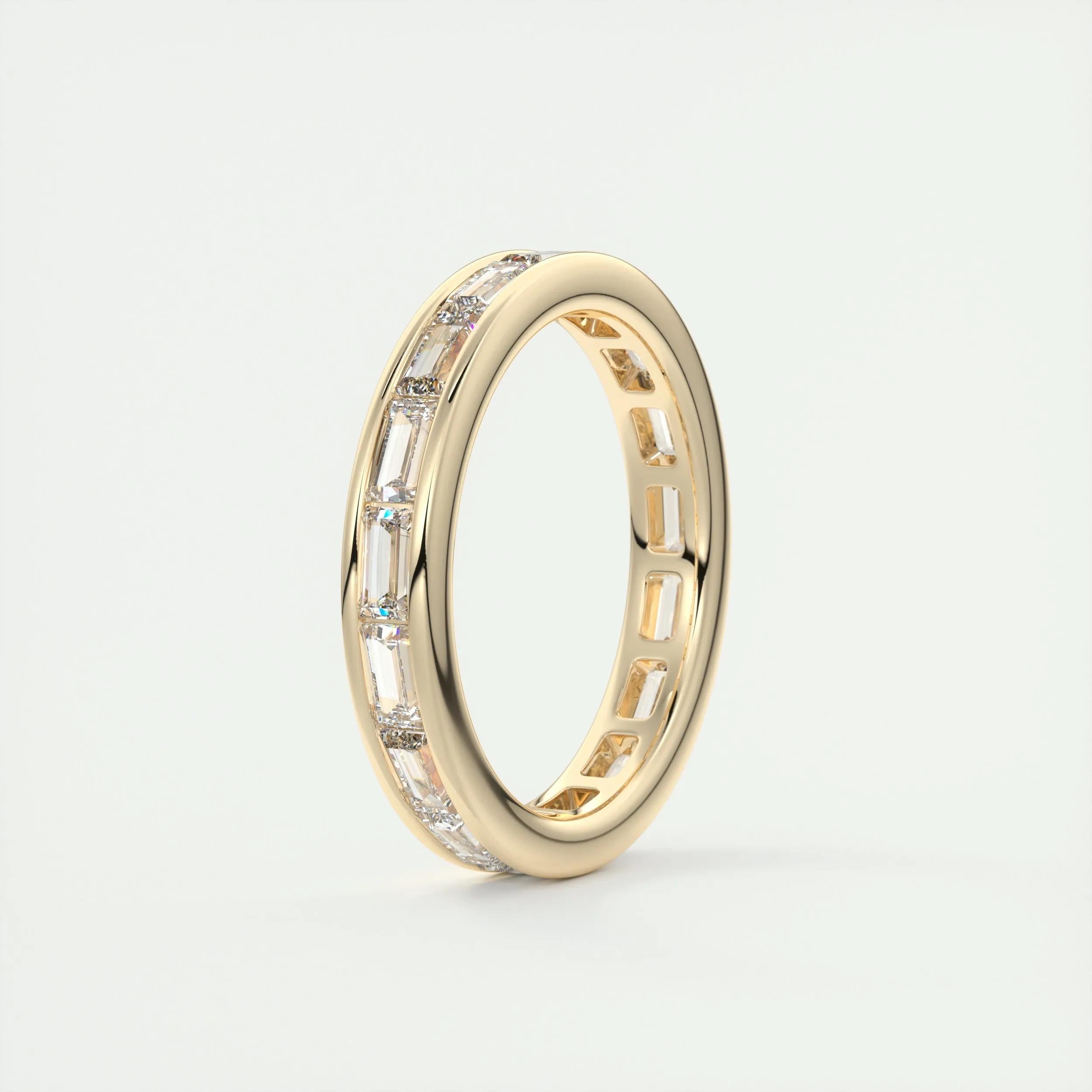 1.87 TCW Baguette CVD Diamond Chhanle Setting Wedding Band - Camila Brown