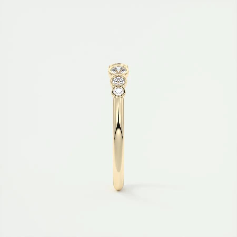 0.22 TCW Round CVD Diamond Bezel Open Wedding Band - Camila Brown