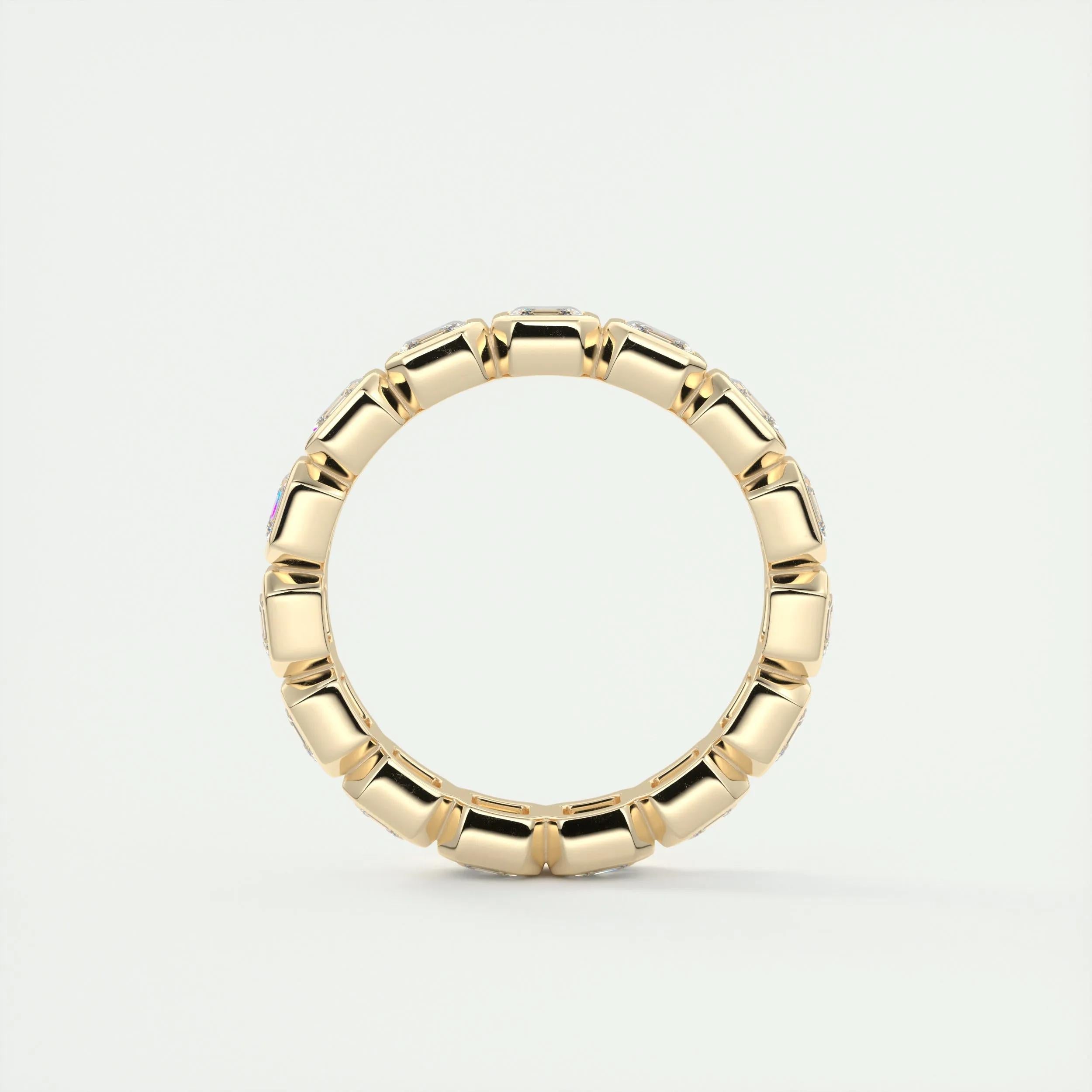 2.25 TCW Asscher CVD Diamond Bezel Wedding Band - Camila Brown