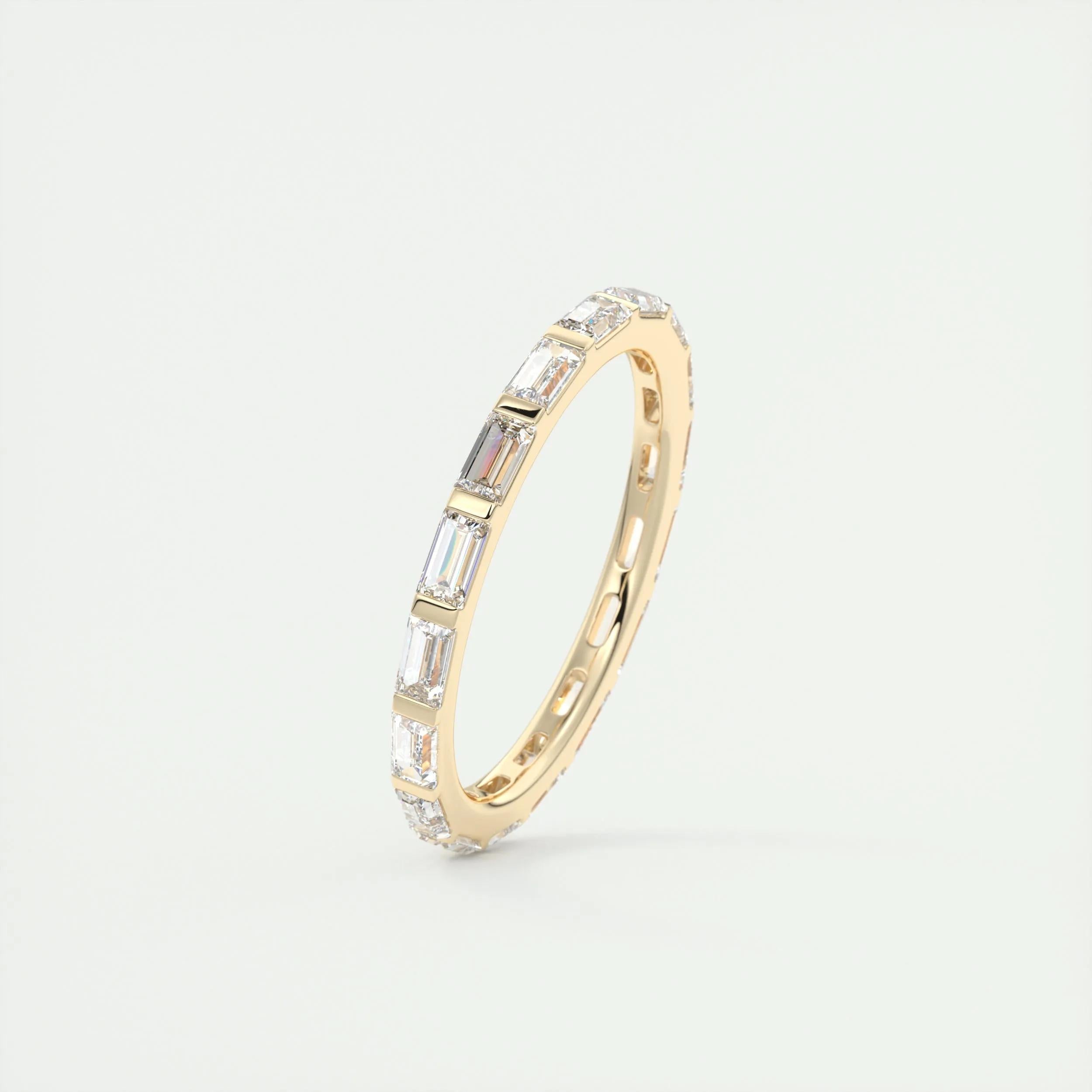 1.02 TCW Baguette CVD Diamond Bar Wedding Band - Camila Brown