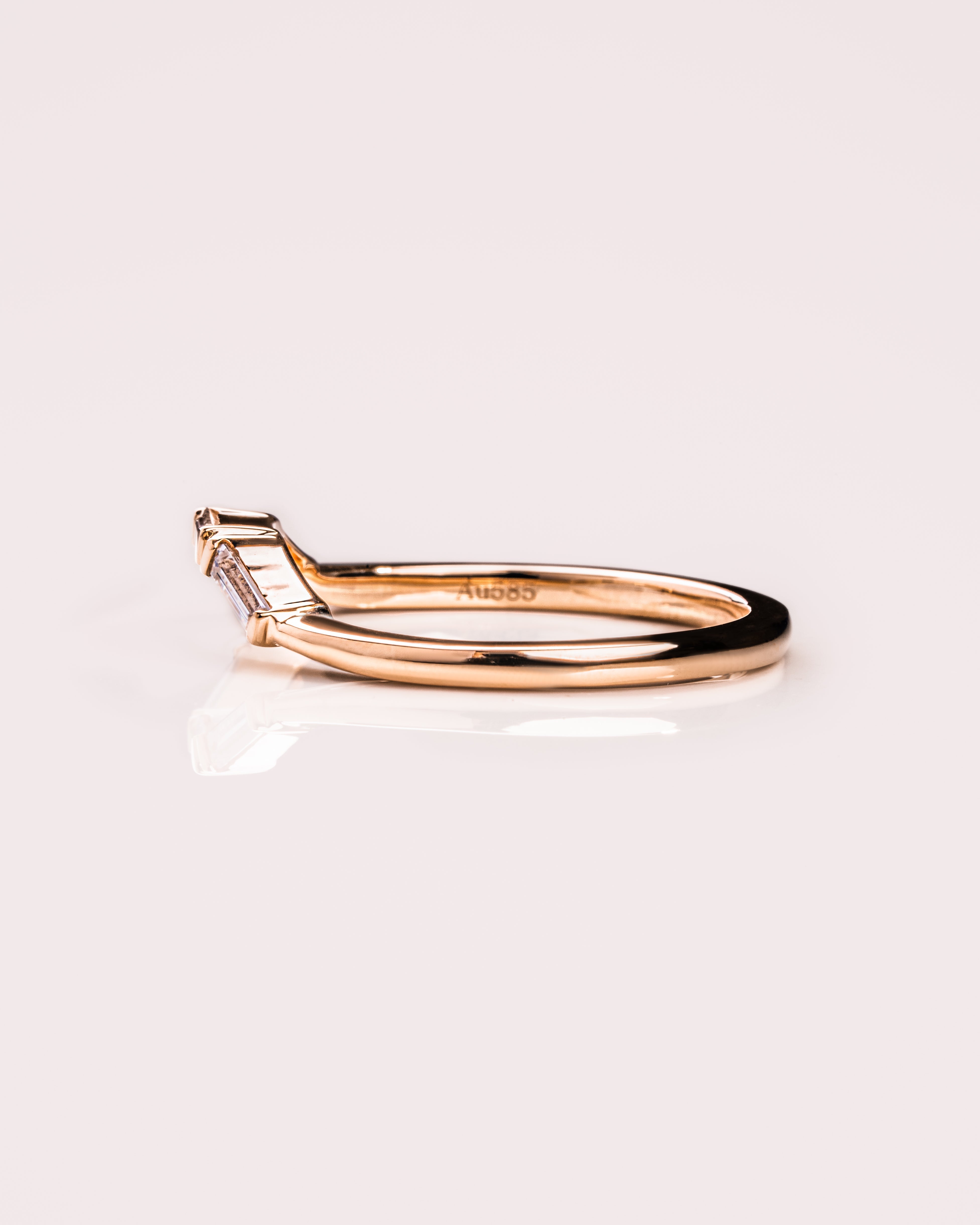 0.39 TCW Baguette CVD Diamond Curved Wedding Band - Camila Brown