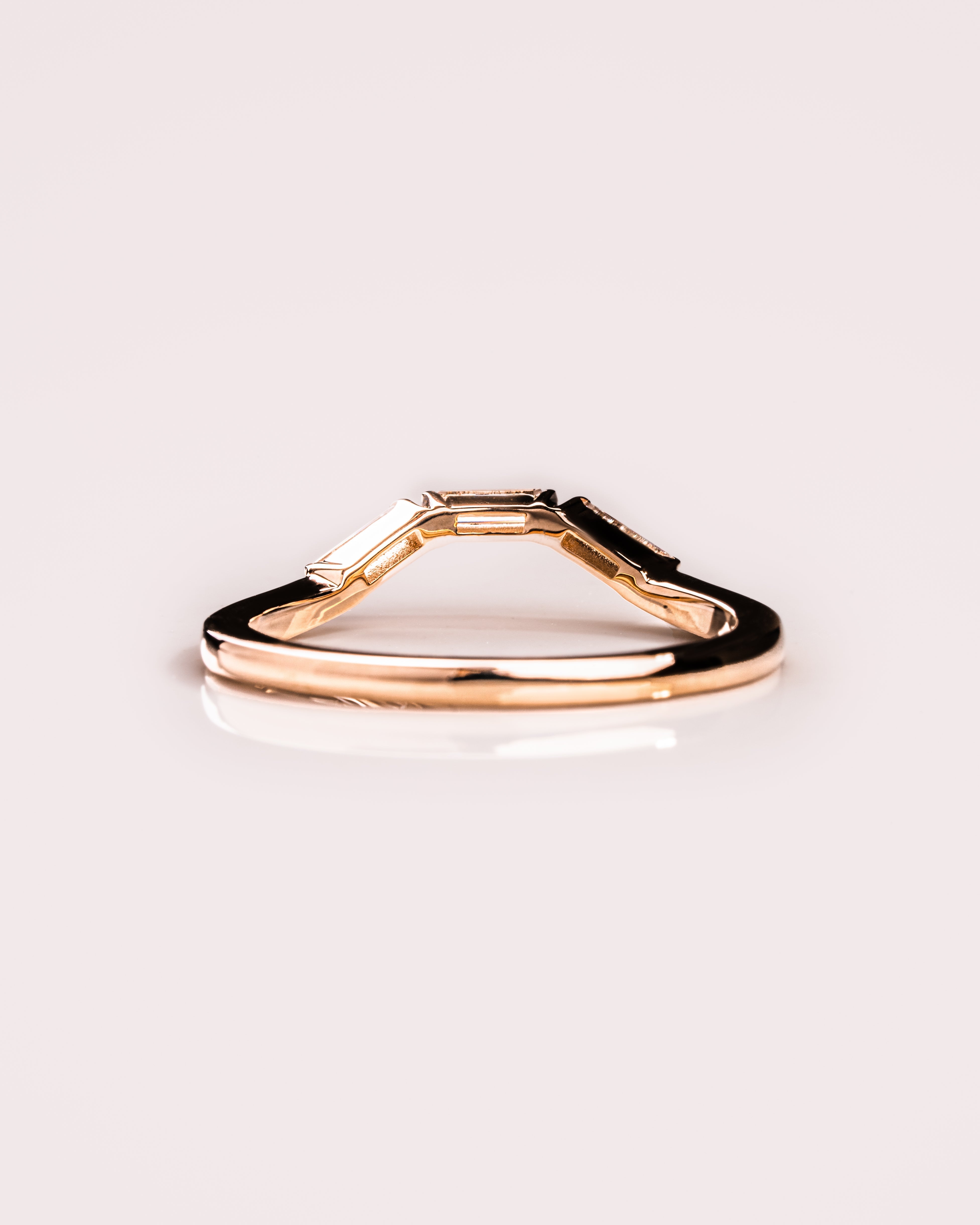 0.39 TCW Baguette CVD Diamond Curved Wedding Band - Camila Brown
