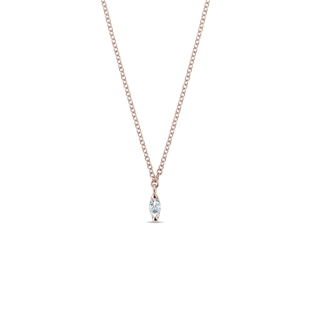 0.13 CT Marquise Moissanite Diamond Solitaire Pendent Necklace - Camila Brown