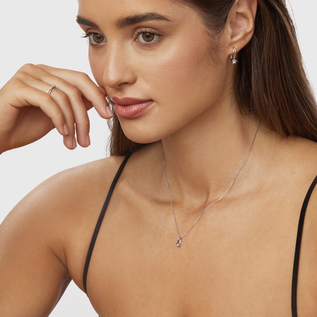 0.50 CT Round Moissanite Diamond Solitaire Pendent Necklace - Camila Brown