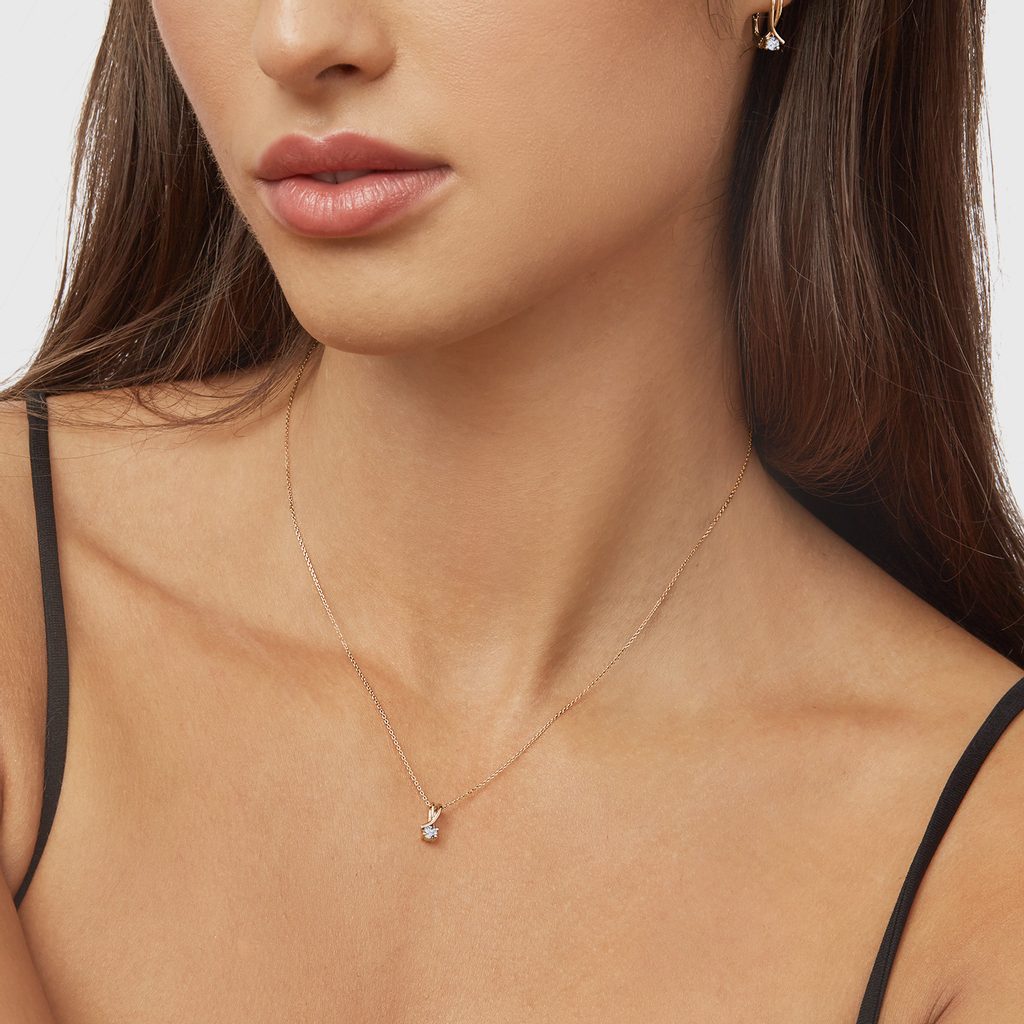 0.50 CT Round Moissanite Diamond Solitaire Pendent Necklace - Camila Brown