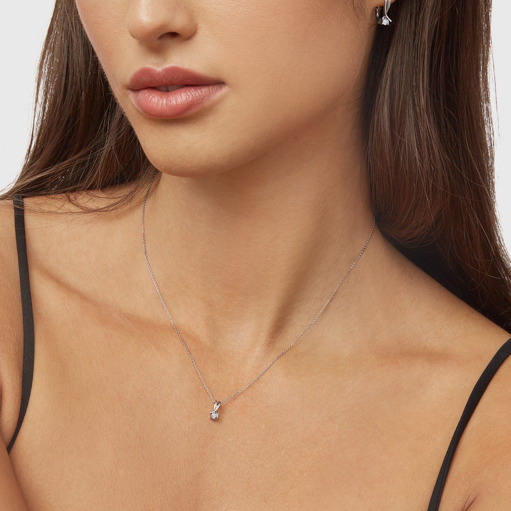 0.50 CT Round Moissanite Diamond Solitaire Pendent Necklace - Camila Brown
