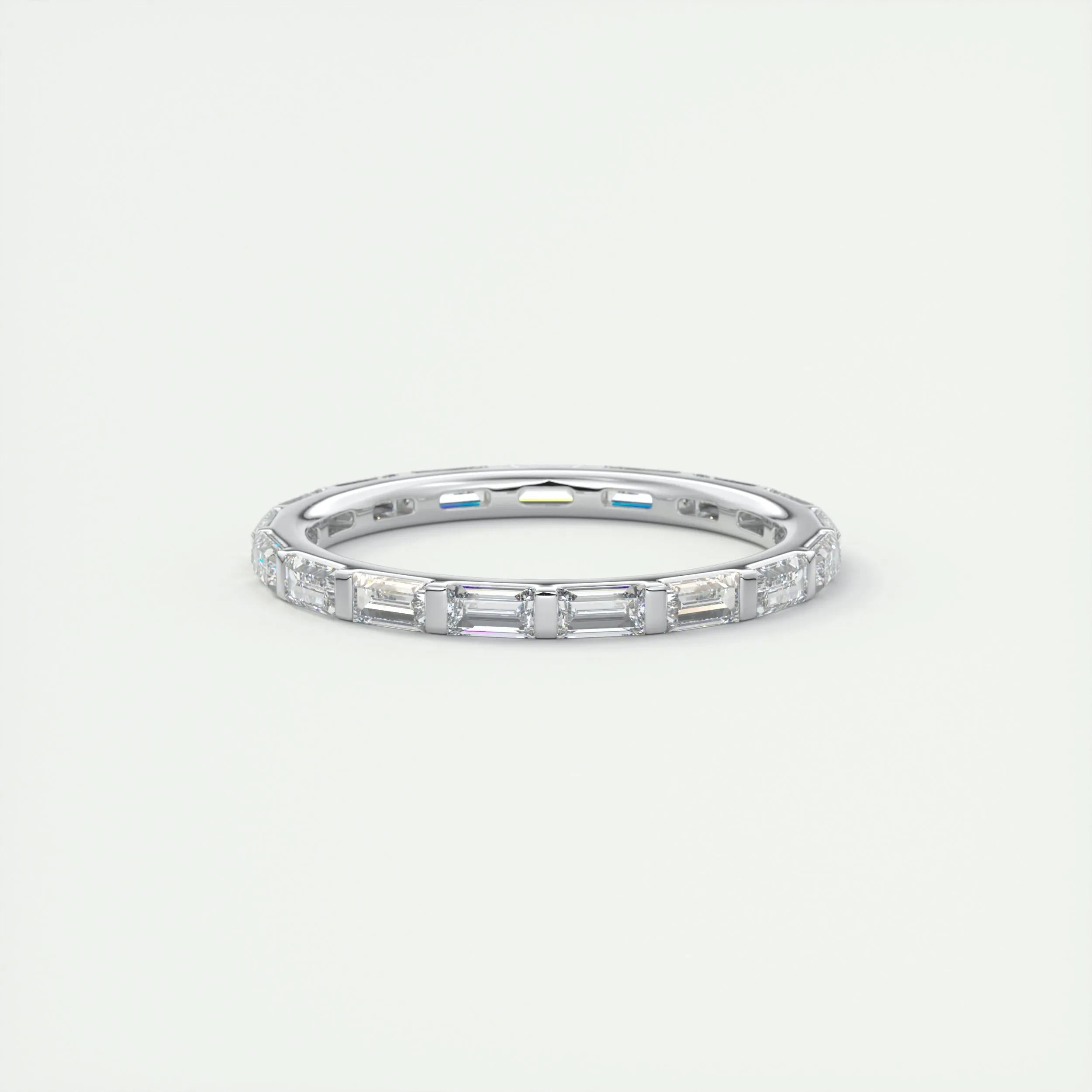1.02 TCW Baguette CVD Diamond Bar Wedding Band - Camila Brown