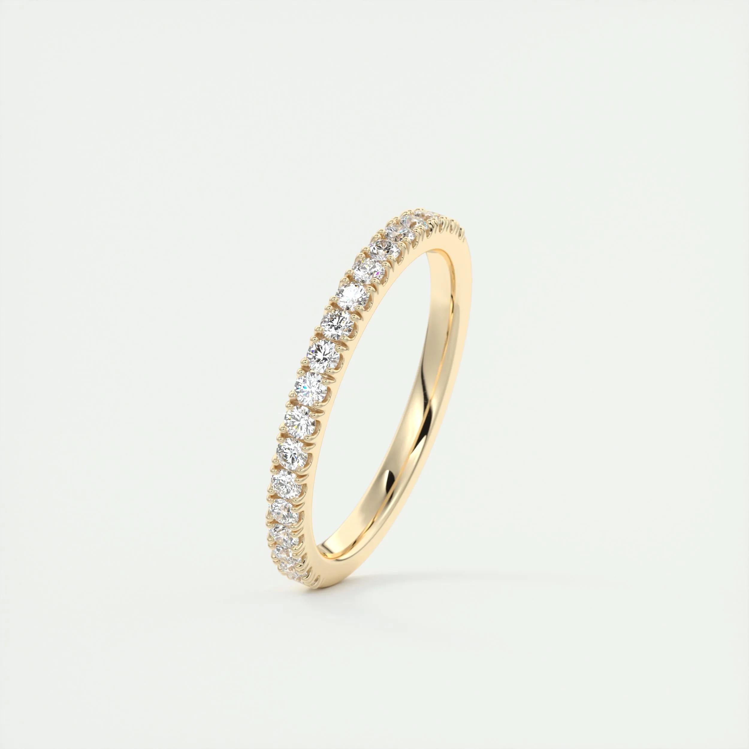 0.38 TCW Round CVD Diamond Half Eternity Wedding Band - Camila Brown