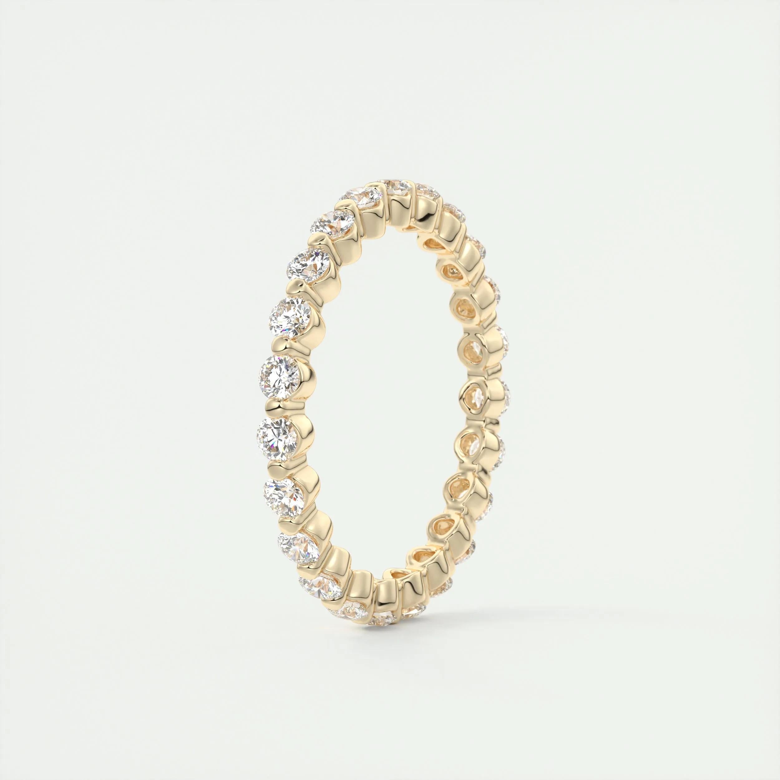 0.69 TCW Round CVD Diamond bubble prong Wedding Band - Camila Brown