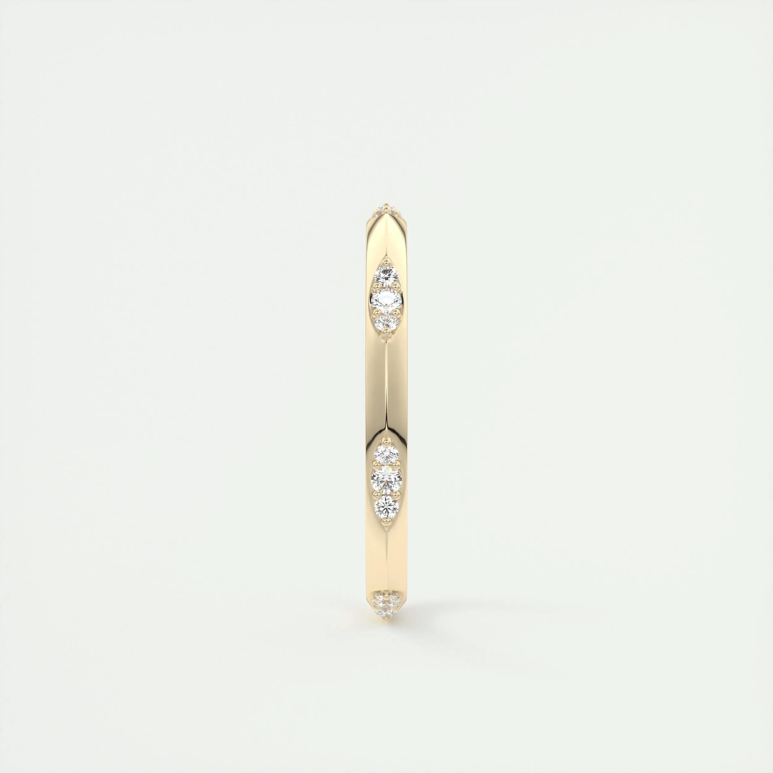 0.09 TCW Round CVD Diamond Flush Setting Wedding Band - Camila Brown