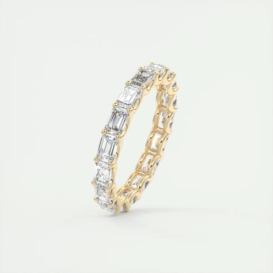 2.55 TCW Emerald CVD Diamond Full Eternity Wedding Band - Camila Brown
