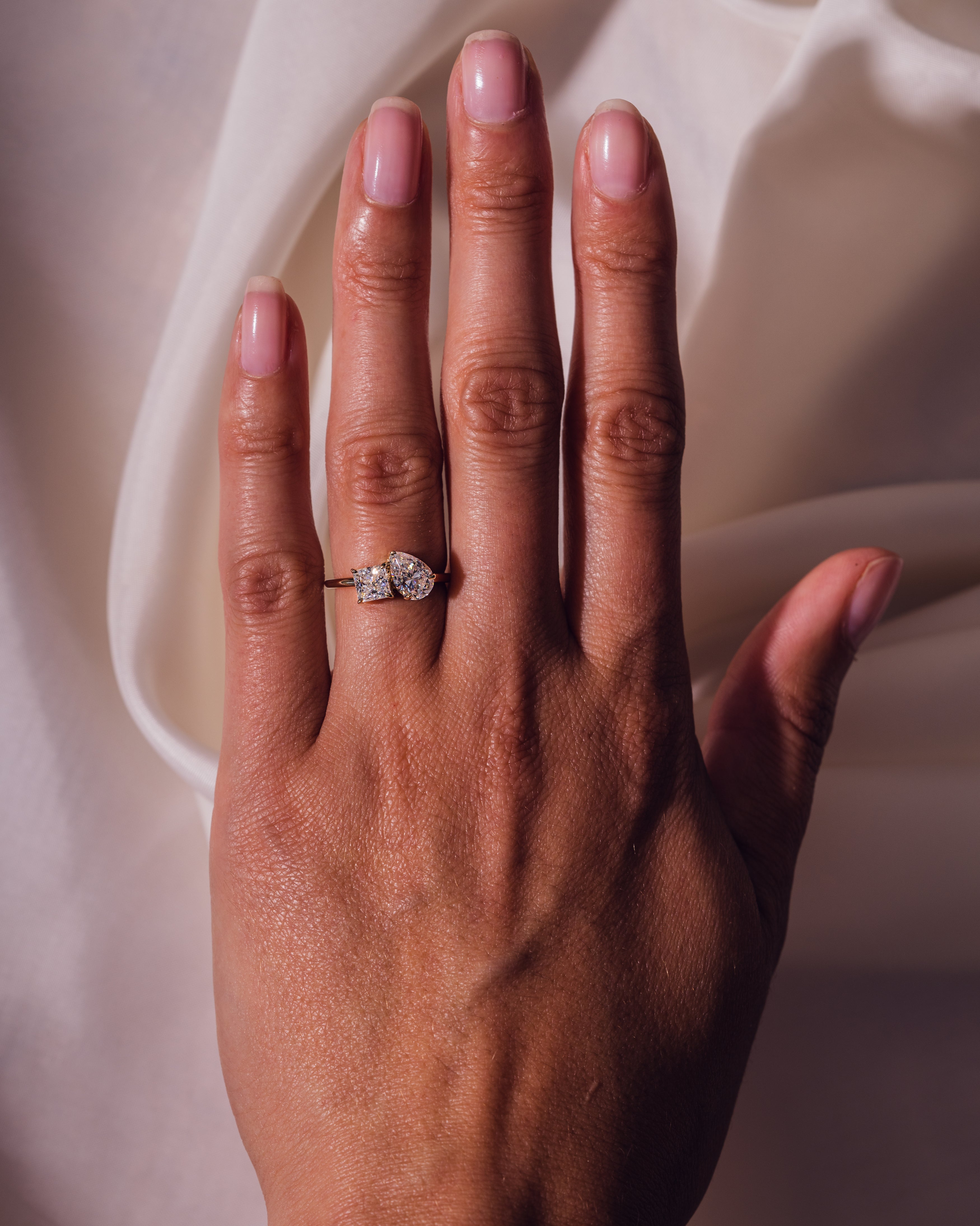 1.95 CT Pear & Princess F/VS2 CVD Diamnd Two Stone Style Engagement Ring - Camila Brown