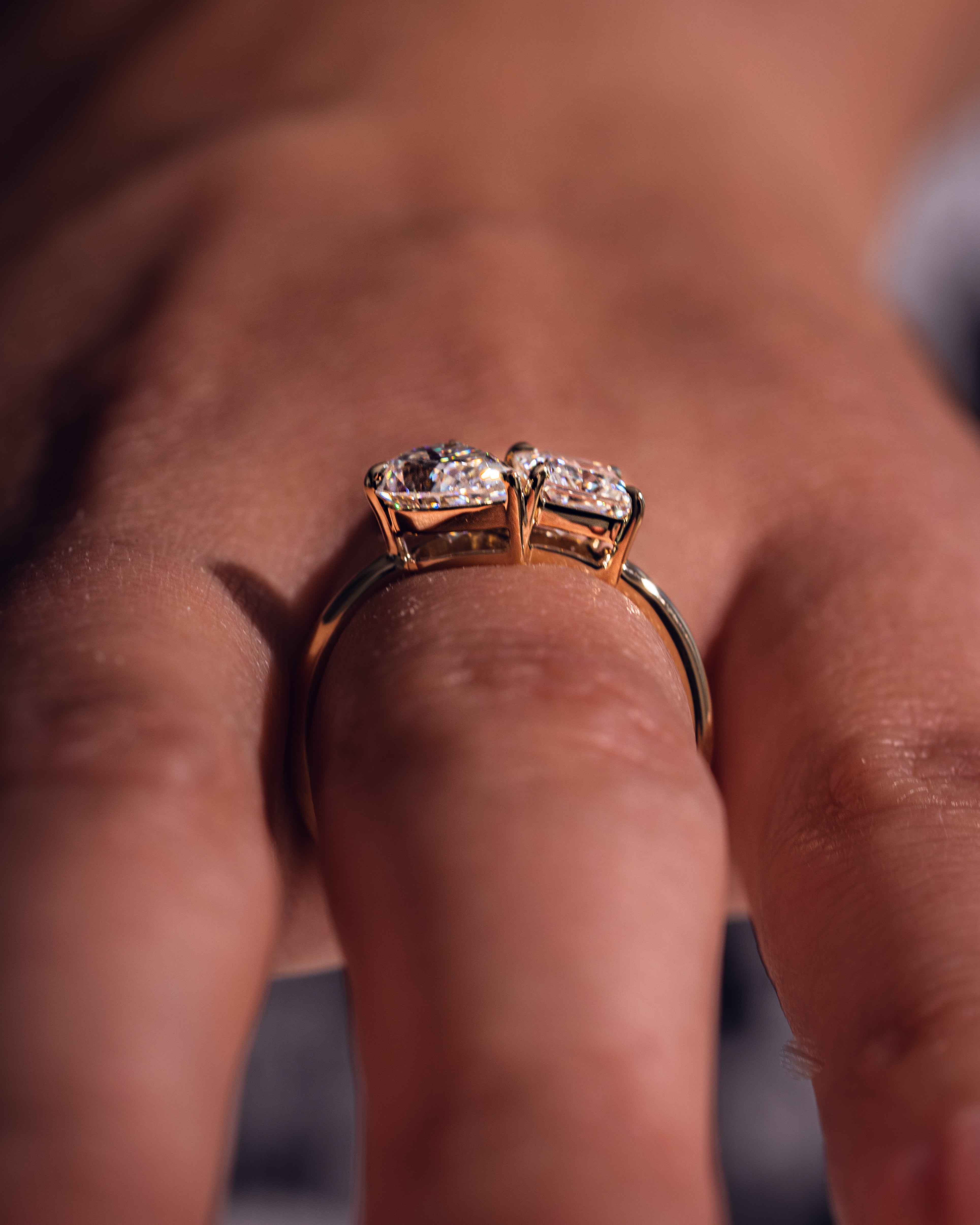 1.95 CT Pear & Princess F/VS2 CVD Diamnd Two Stone Style Engagement Ring - Camila Brown