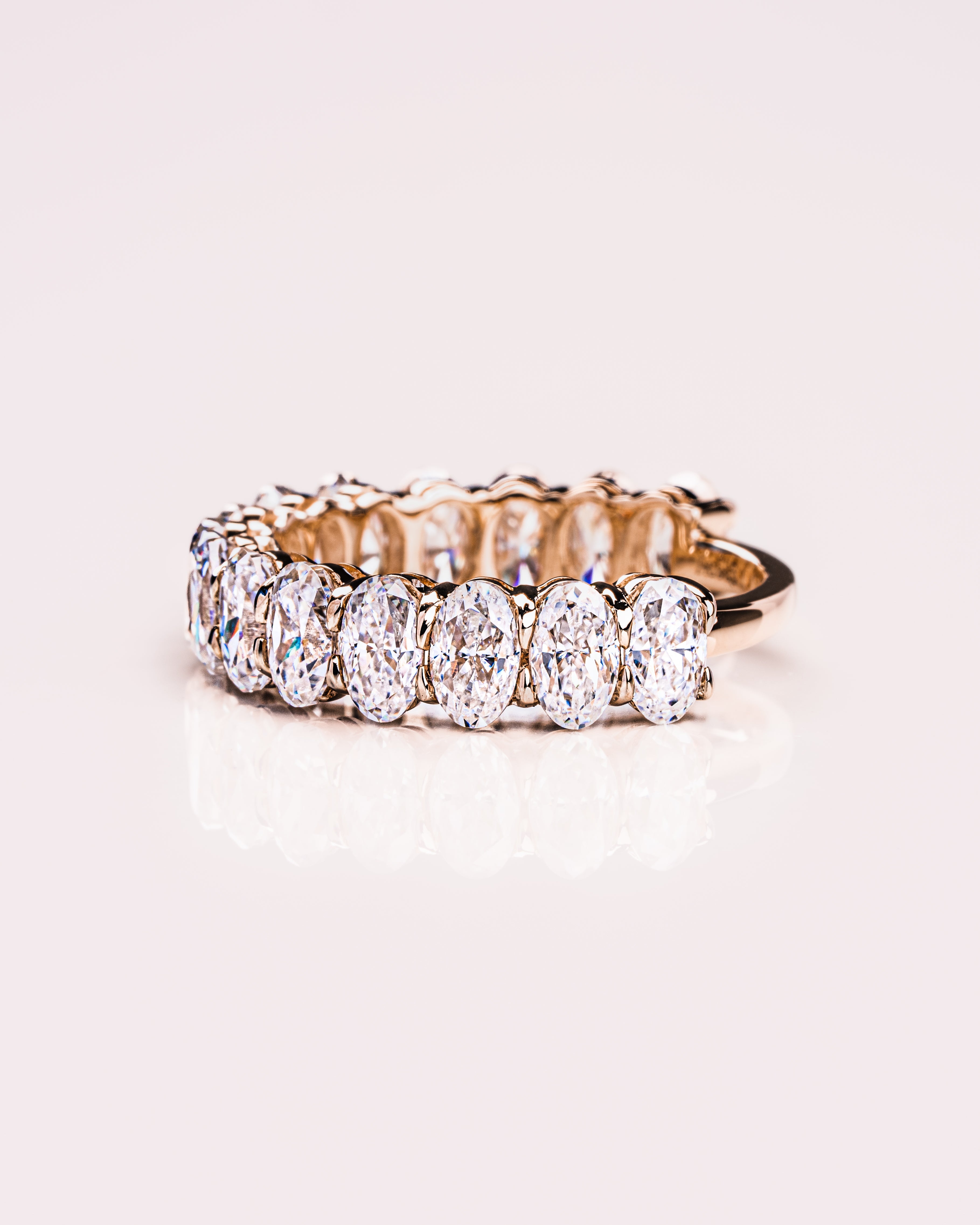 3.45 TCW Oval CVD Diamond Half Eternity Wedding Band - Camila Brown