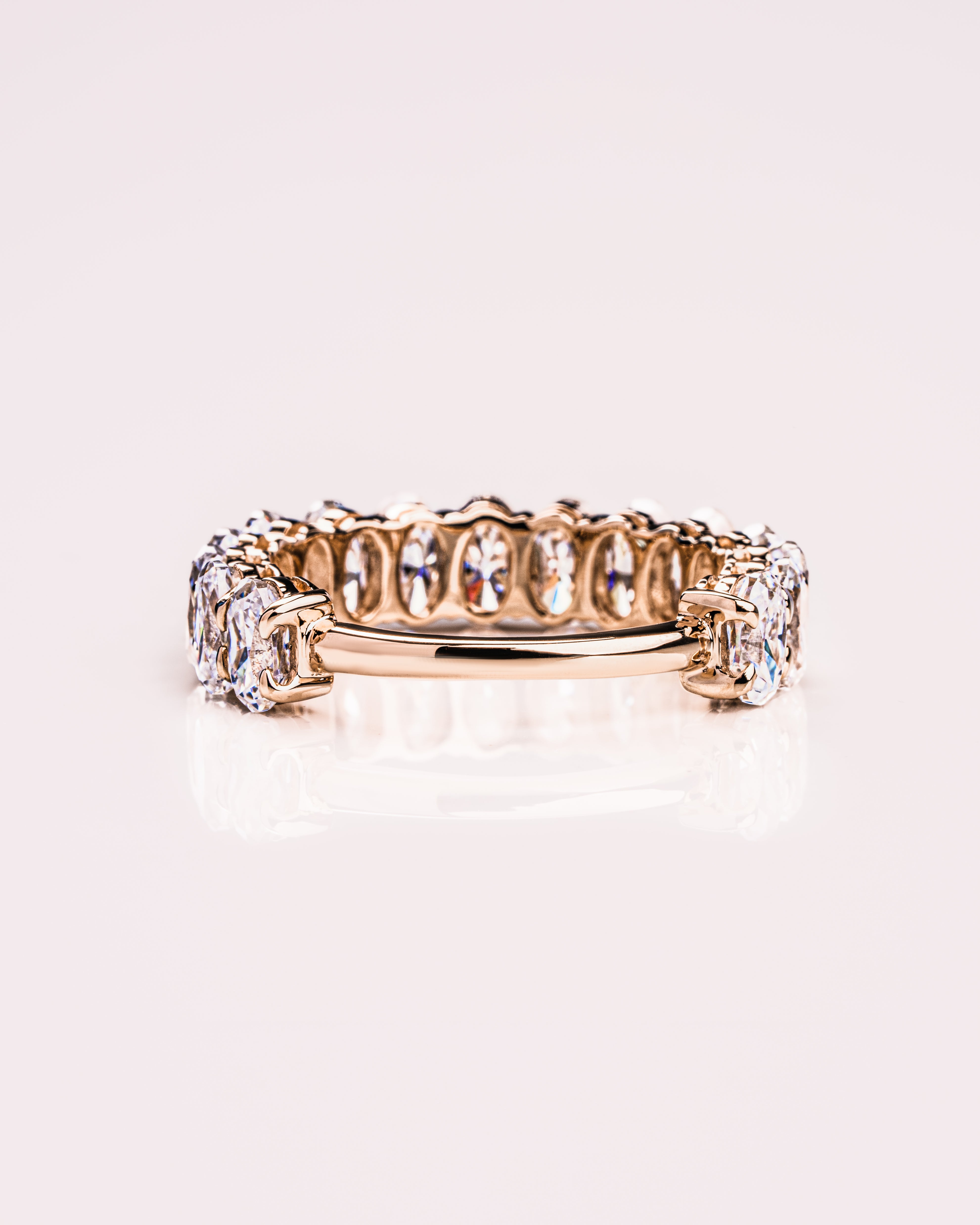 3.45 TCW Oval CVD Diamond Half Eternity Wedding Band - Camila Brown