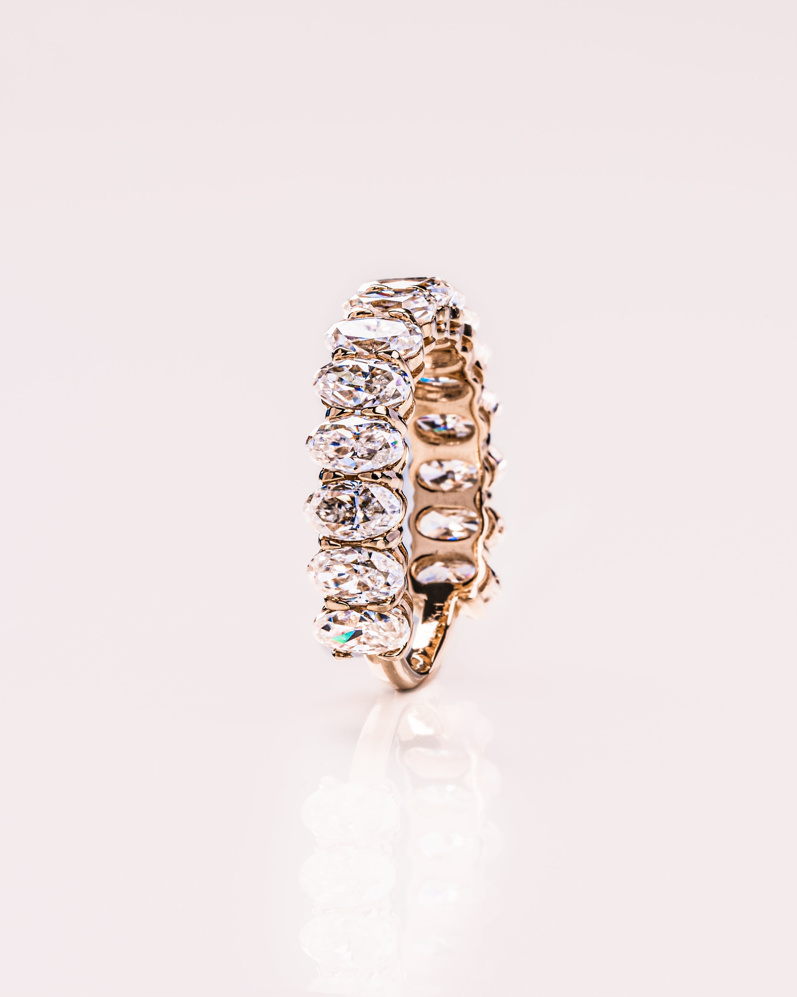 3.45 TCW Oval CVD Diamond Half Eternity Wedding Band - Camila Brown
