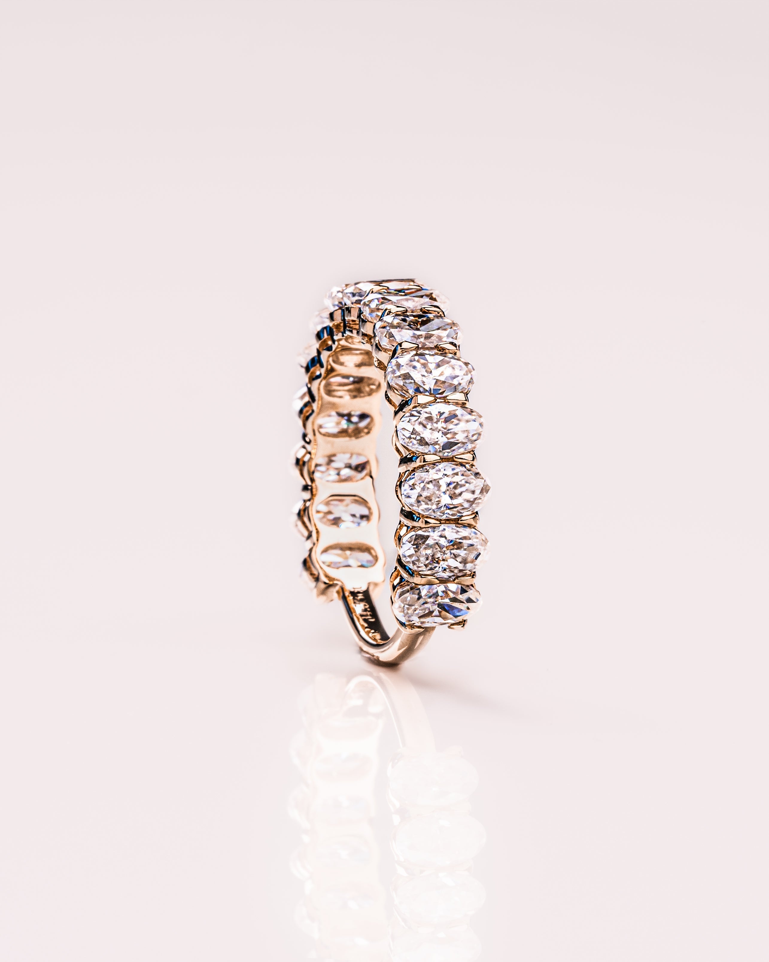 3.45 TCW Oval CVD Diamond Half Eternity Wedding Band - Camila Brown