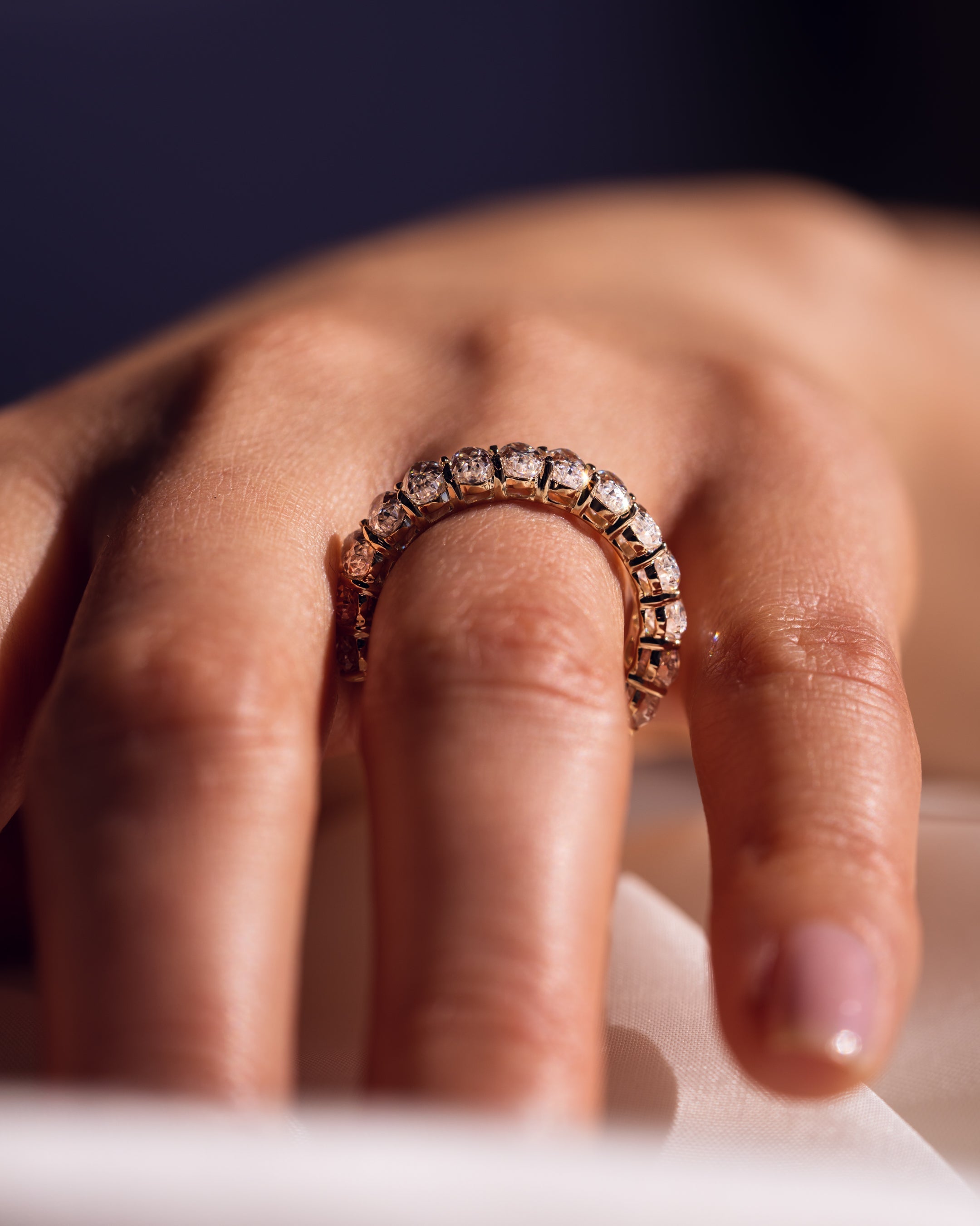 3.45 TCW Oval CVD Diamond Half Eternity Wedding Band - Camila Brown