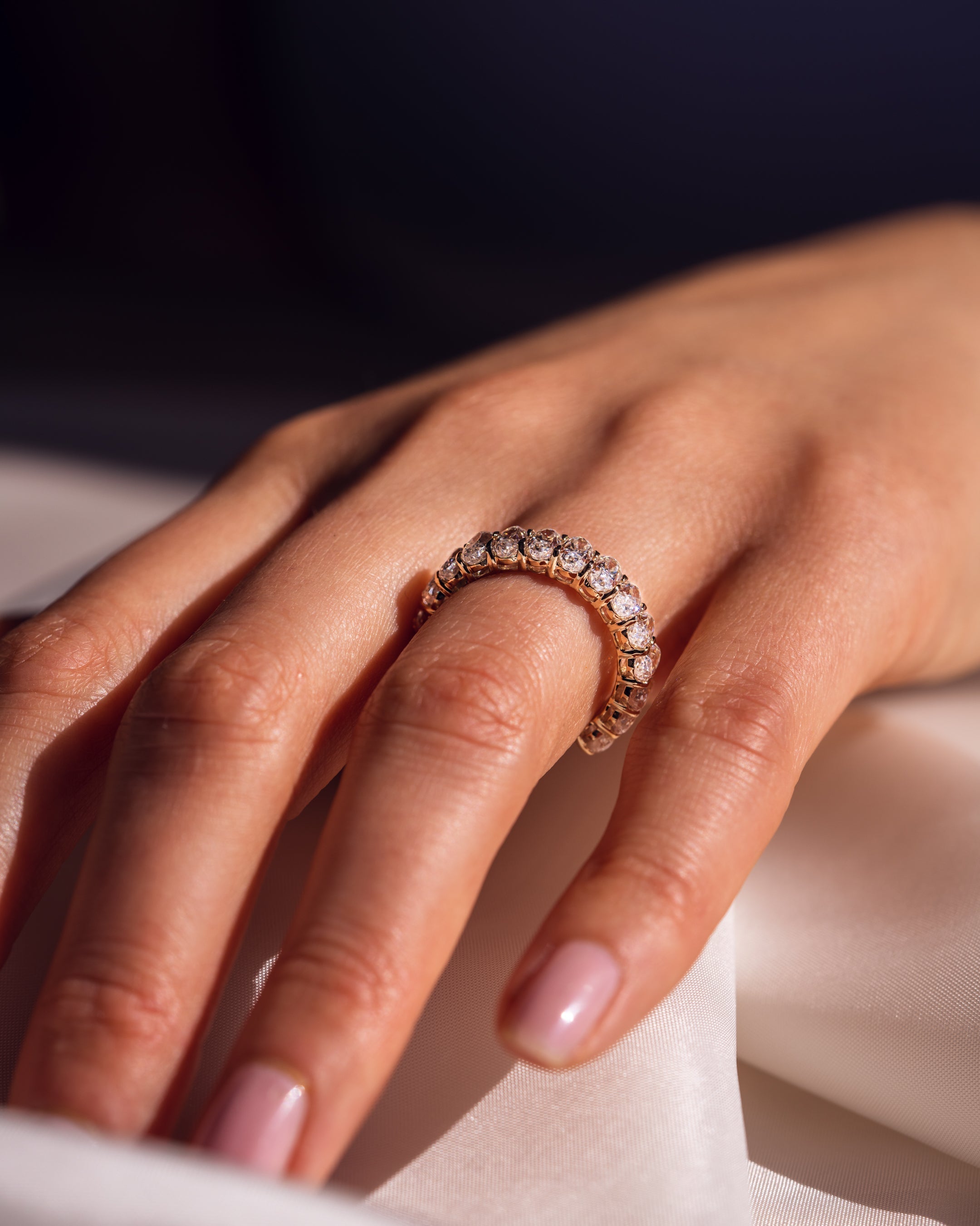 3.45 TCW Oval CVD Diamond Half Eternity Wedding Band - Camila Brown