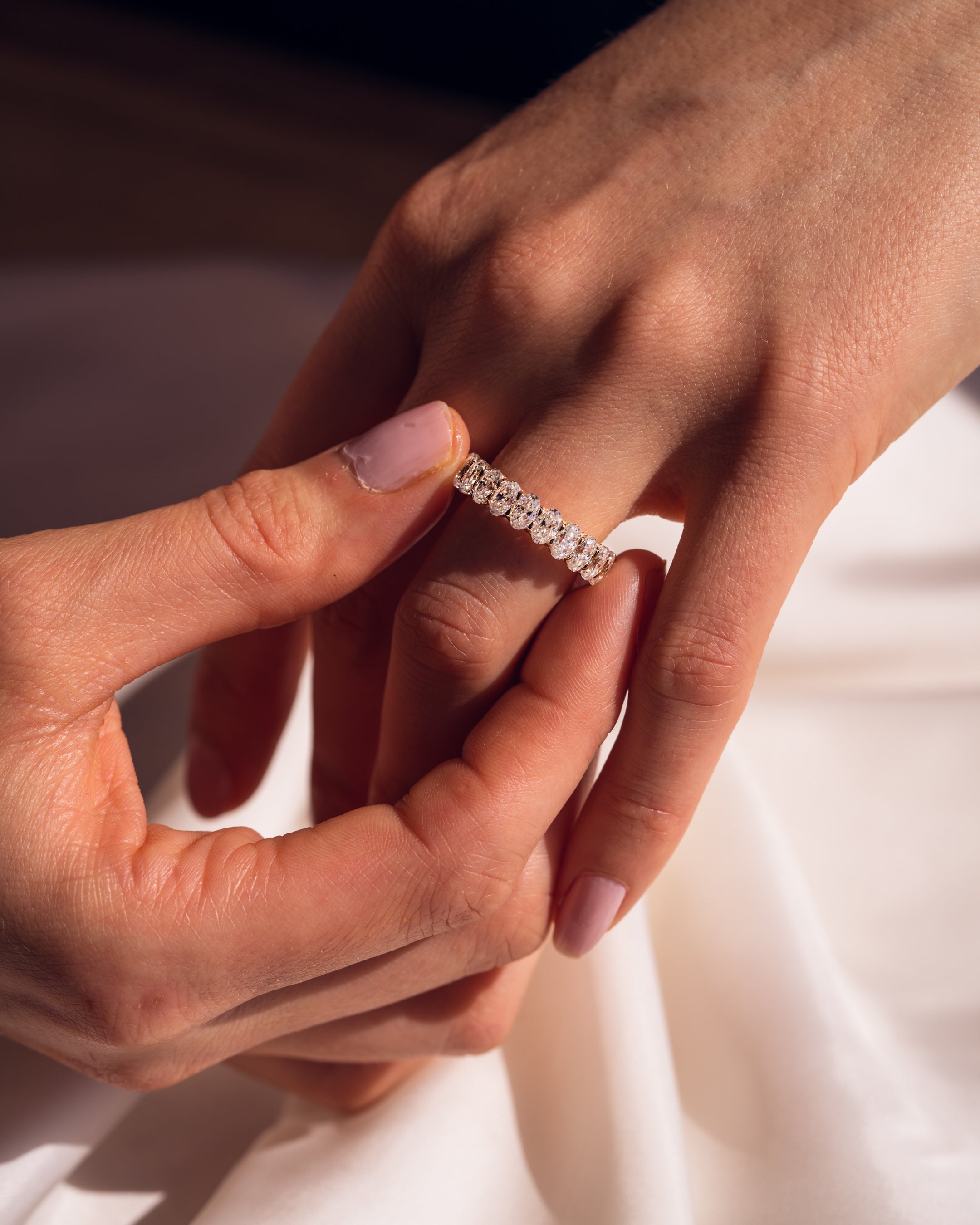 3.45 TCW Oval CVD Diamond Half Eternity Wedding Band - Camila Brown